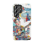 Custodia per Samsung Galaxy per Musicisti Artistici | Custodia Resistente con Chitarra Colorata e Paesaggio Urbano