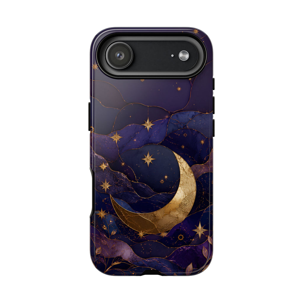 Moon & Stars iPhone Case | Celestial Crescent Moon iPhone Case