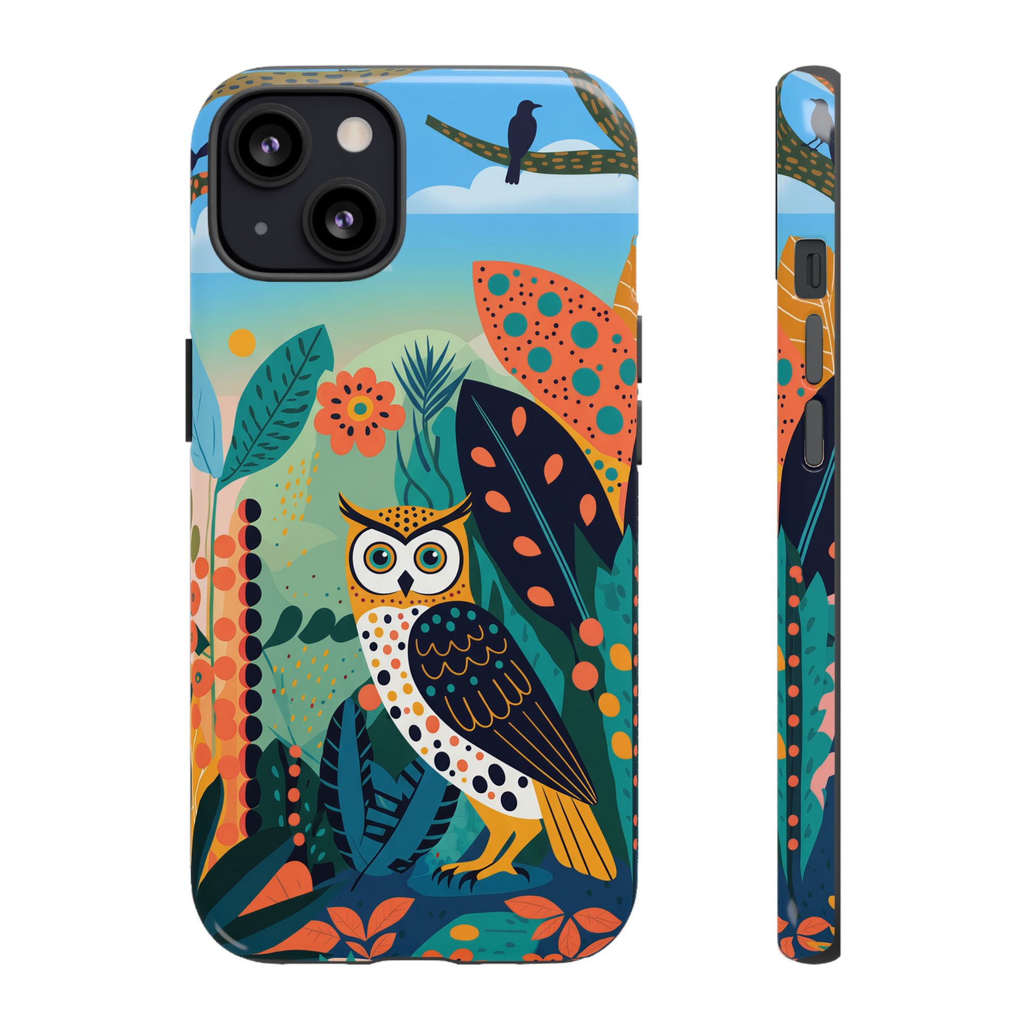 Botanical Forest Colourful Owl iPhone Case