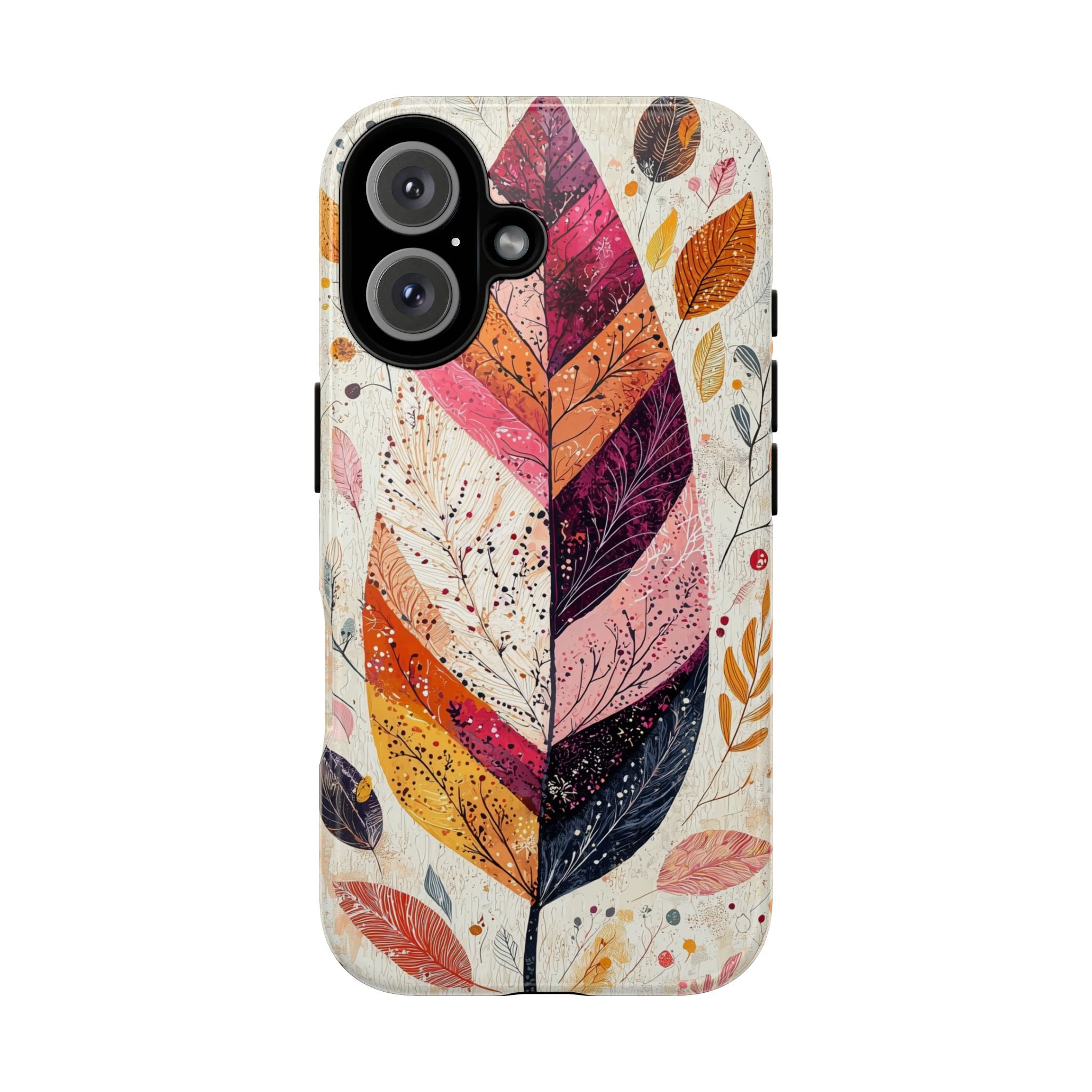 Autumn Leaf Tough iPhone Case | Watercolour Feathered Fall Design