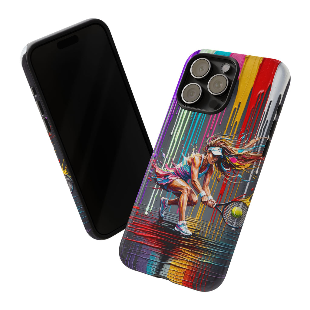 Colour Splash Tennis iPhone Case | Vibrant Female Player Art