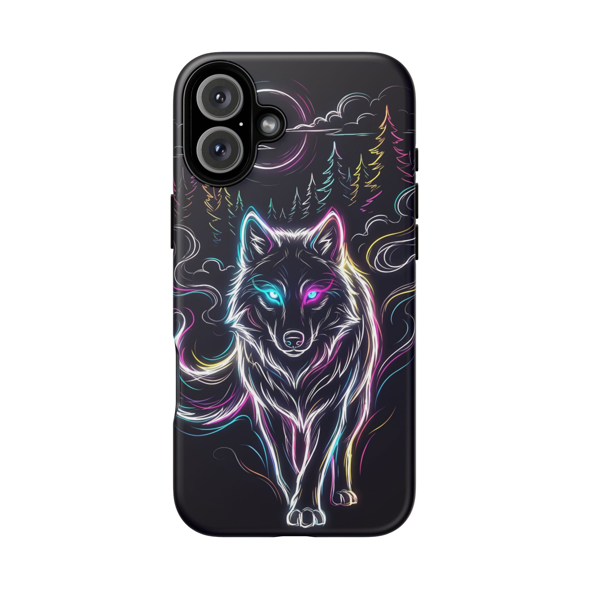 Neon Wolf iPhone Case | Mystic Glow Protective Tough Case