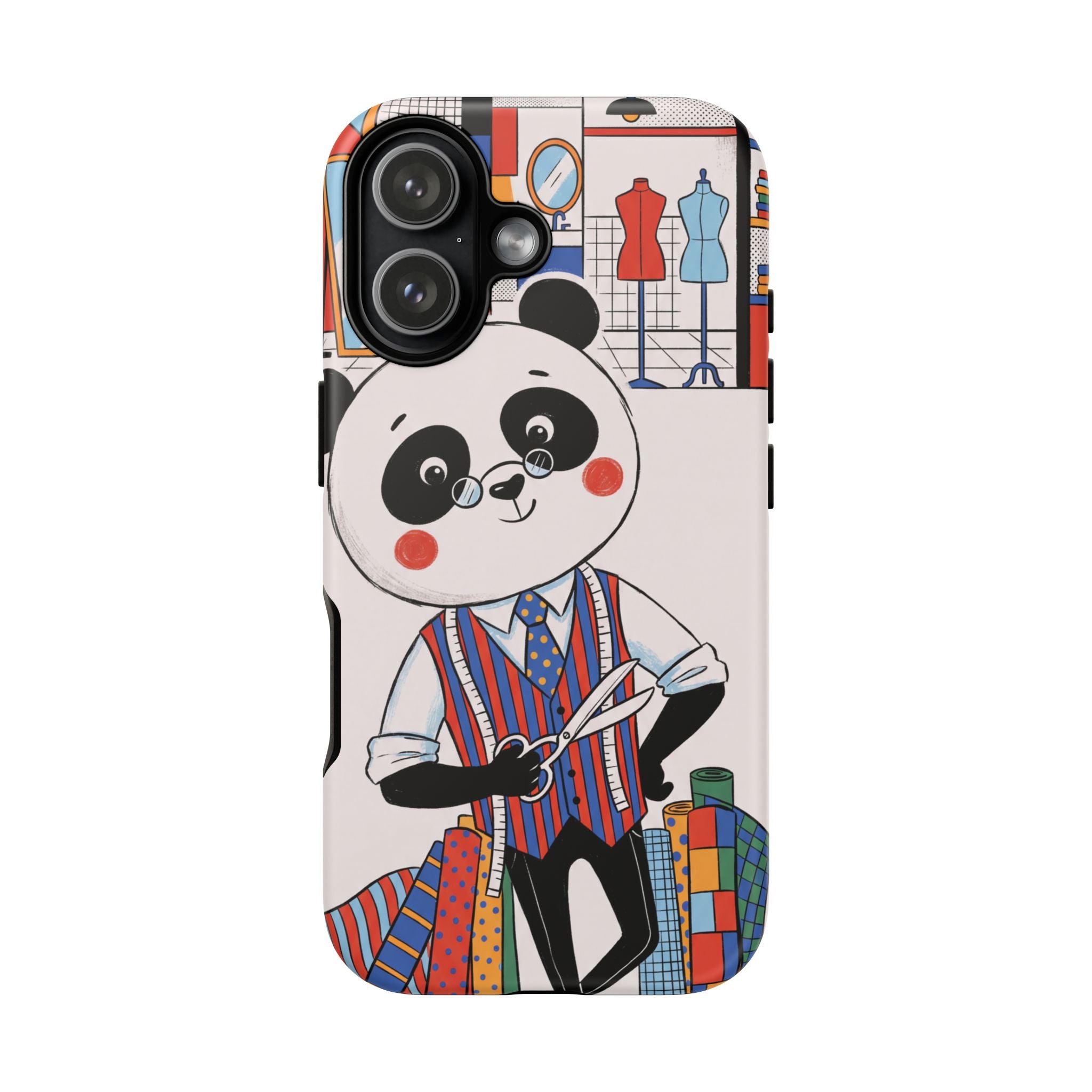 Panda Tailor iPhone Case | Cute Seamstress Cartoon