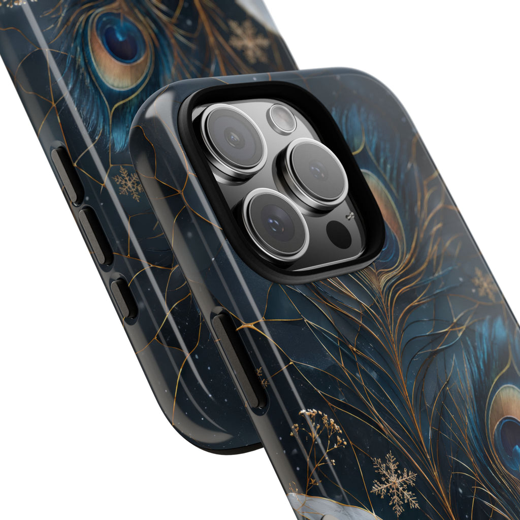 Peacock Feather iPhone Case | Blue Gold iPhone Case