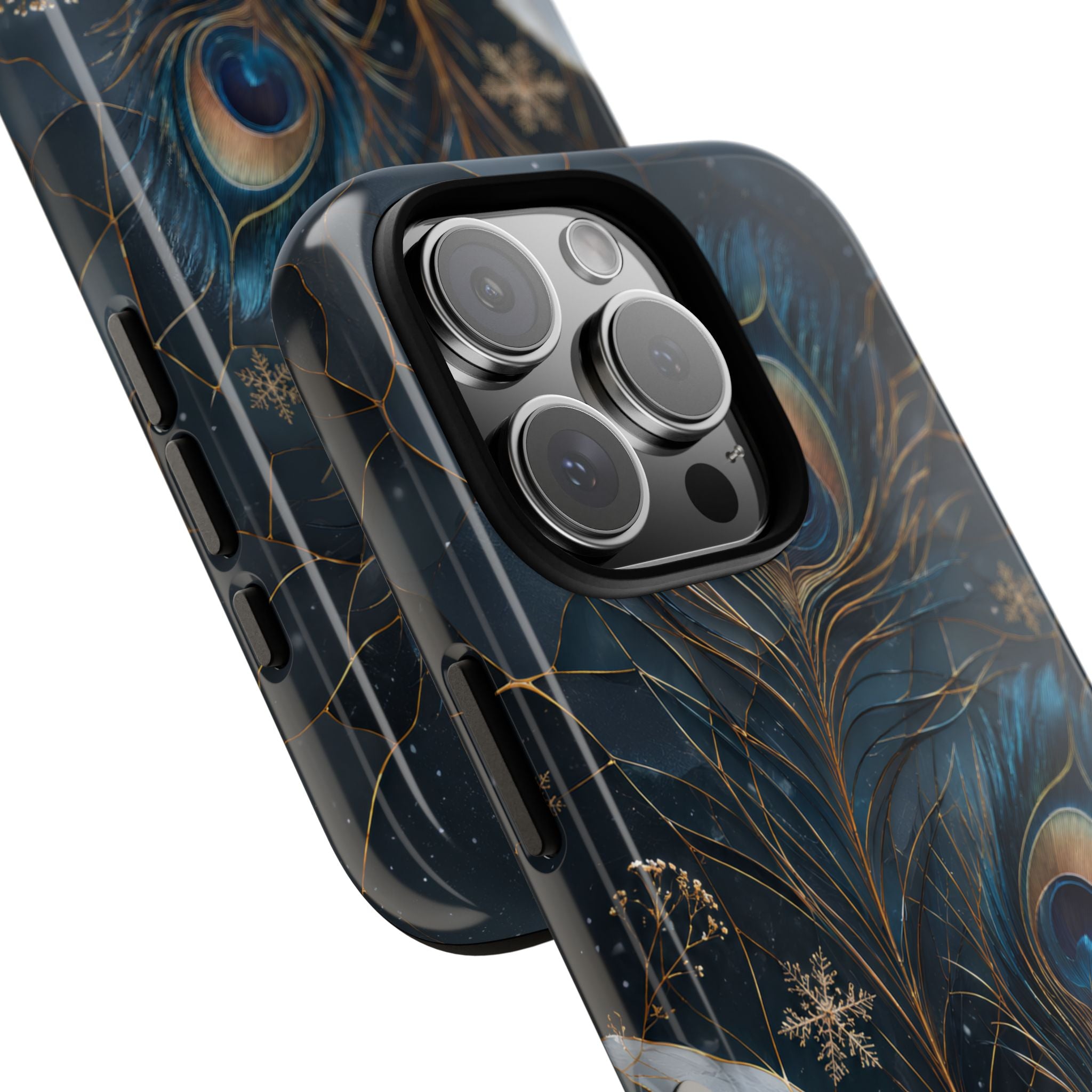 Peacock Feather iPhone Case | Blue Gold iPhone Case