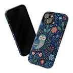 Owl Floral iPhone Case | Navy Botanical Protective iPhone Cover