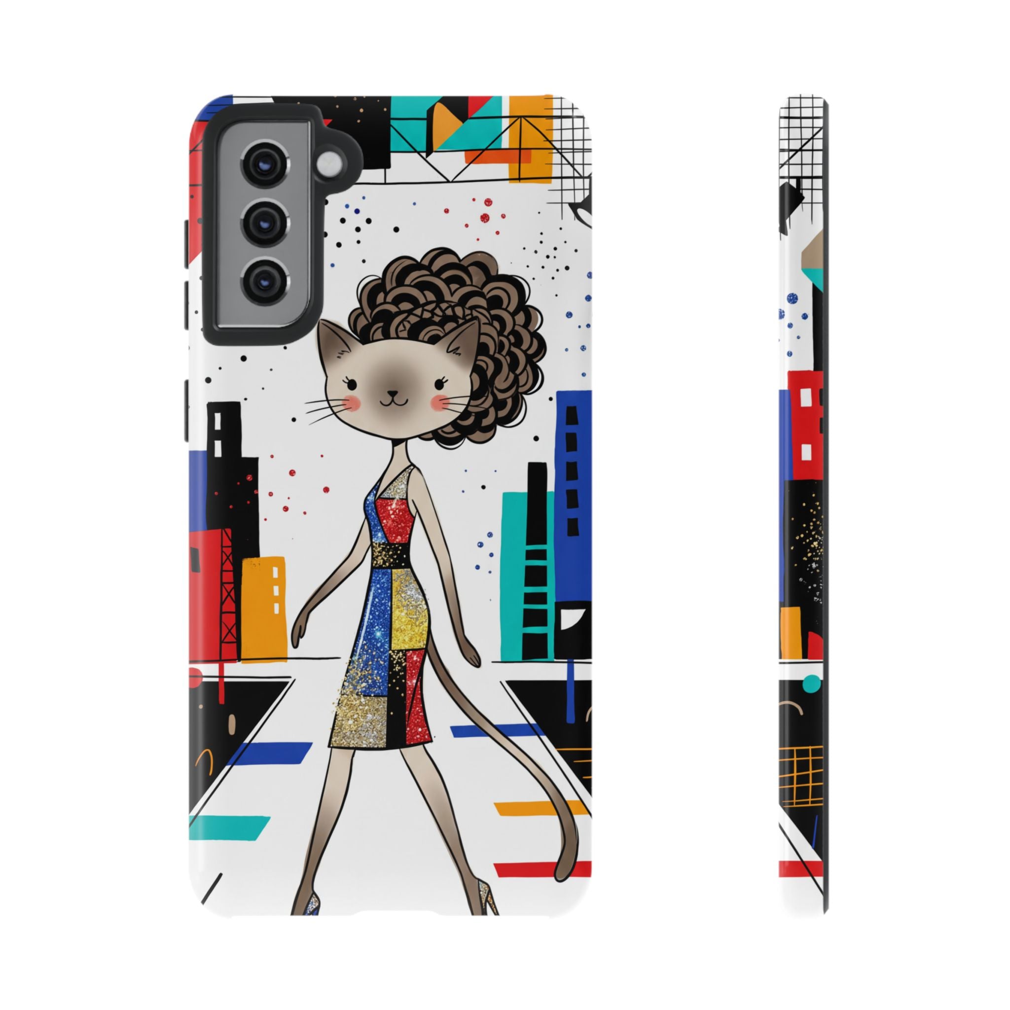 Catwalk City Samsung Galaxy Phone Case | Cute Fashion Cat