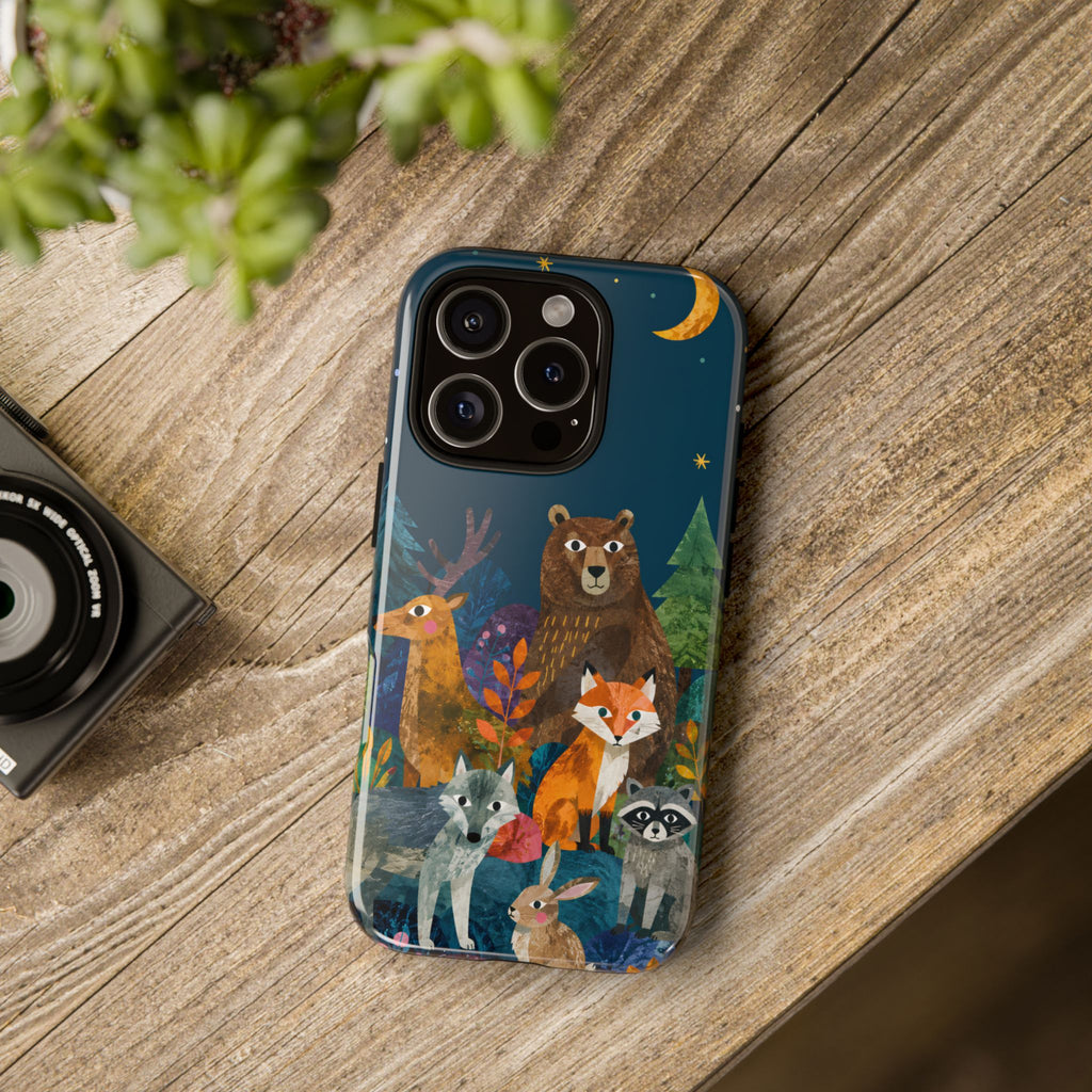 Forest Friends iPhone Case | Nighttime Woodland Animals Design