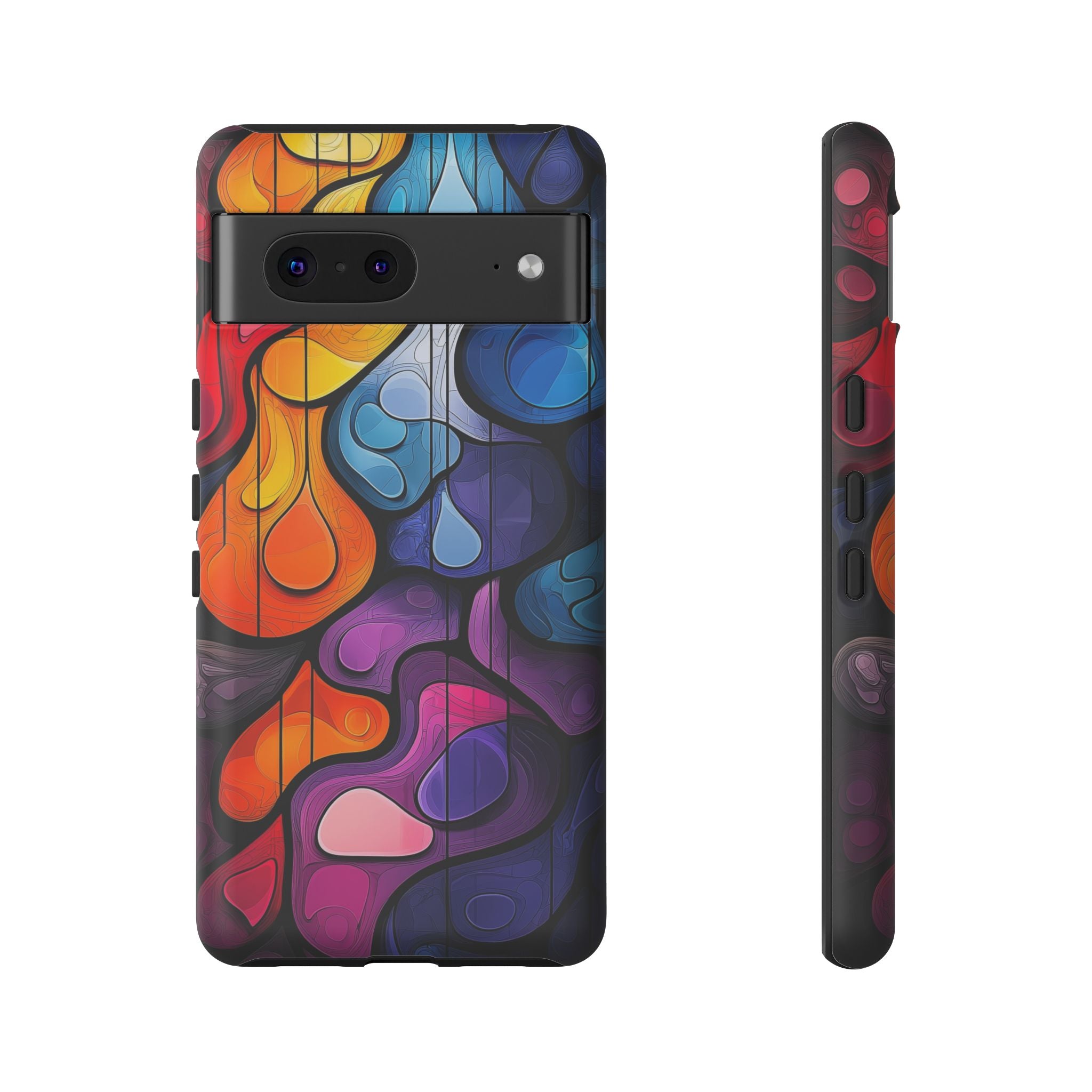 Abstract Colourful Drop Google Pixel Case — Vibrant Stained-Glass