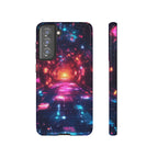 Neon Tunnel Tough Samsung Galaxy Case — Retro Futuristic Galaxy Design