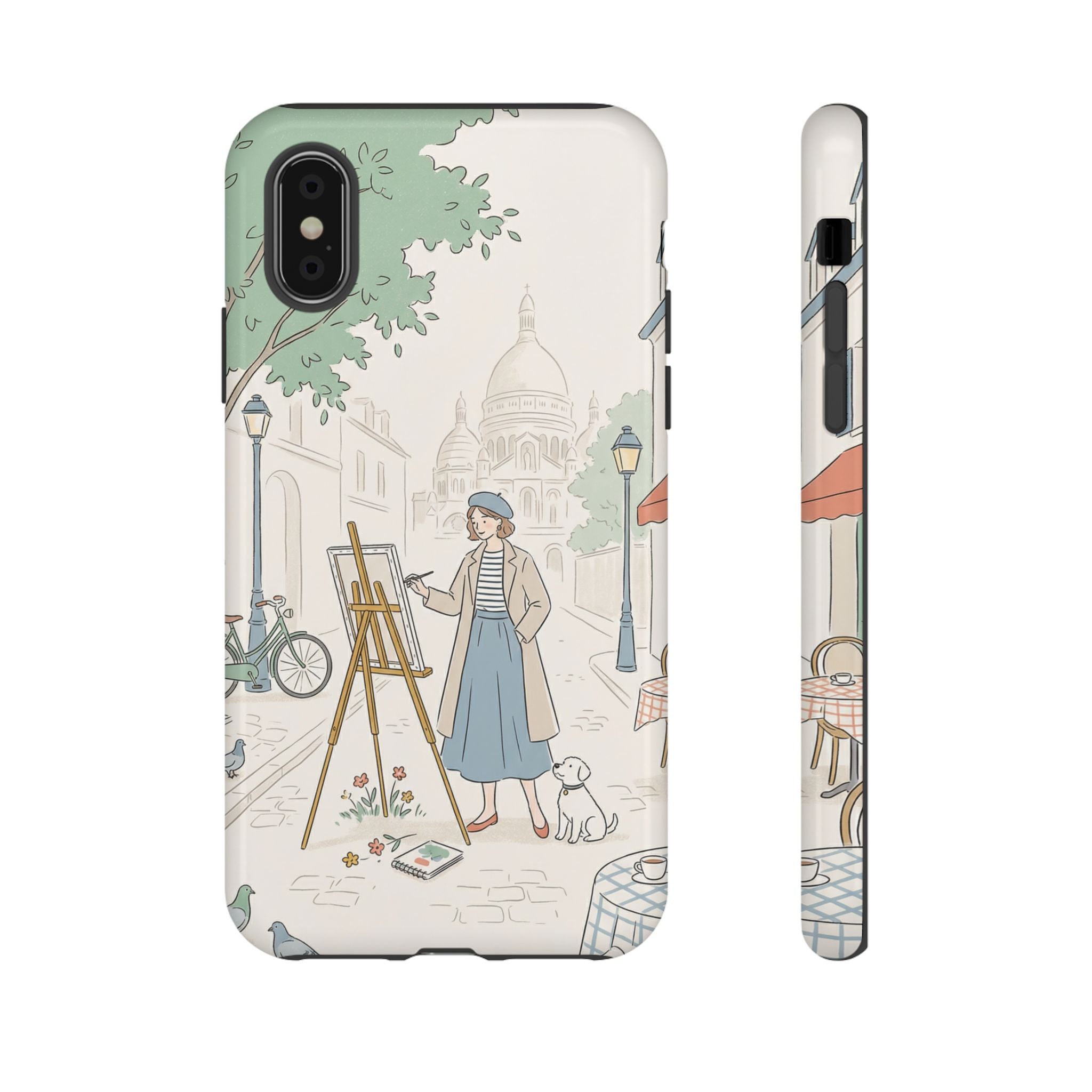 Artist in Paris iPhone Case | Vintage Painter Street Scene Protective Cover