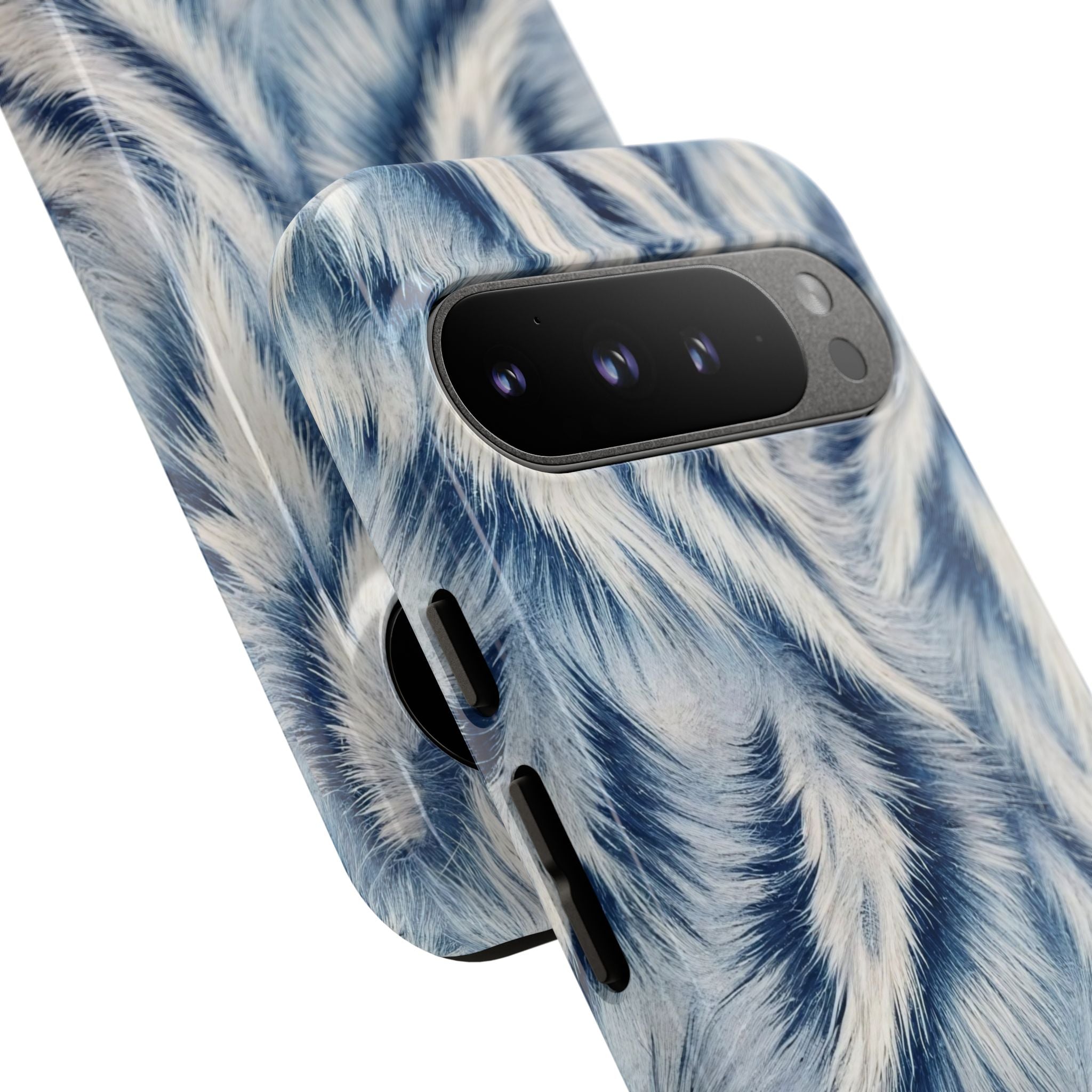 Blue Faux Fur Texture Protective Tough Google Pixel Case