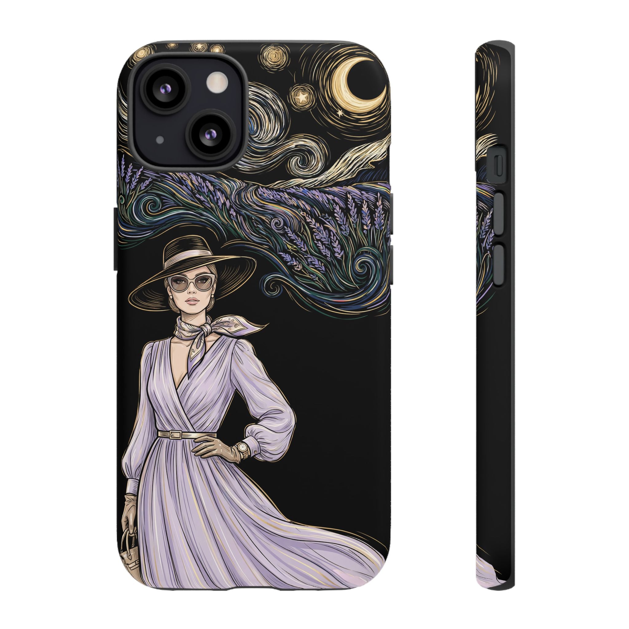 Starry Night Lavender Woman iPhone Case | Artistic Protective Tough Case