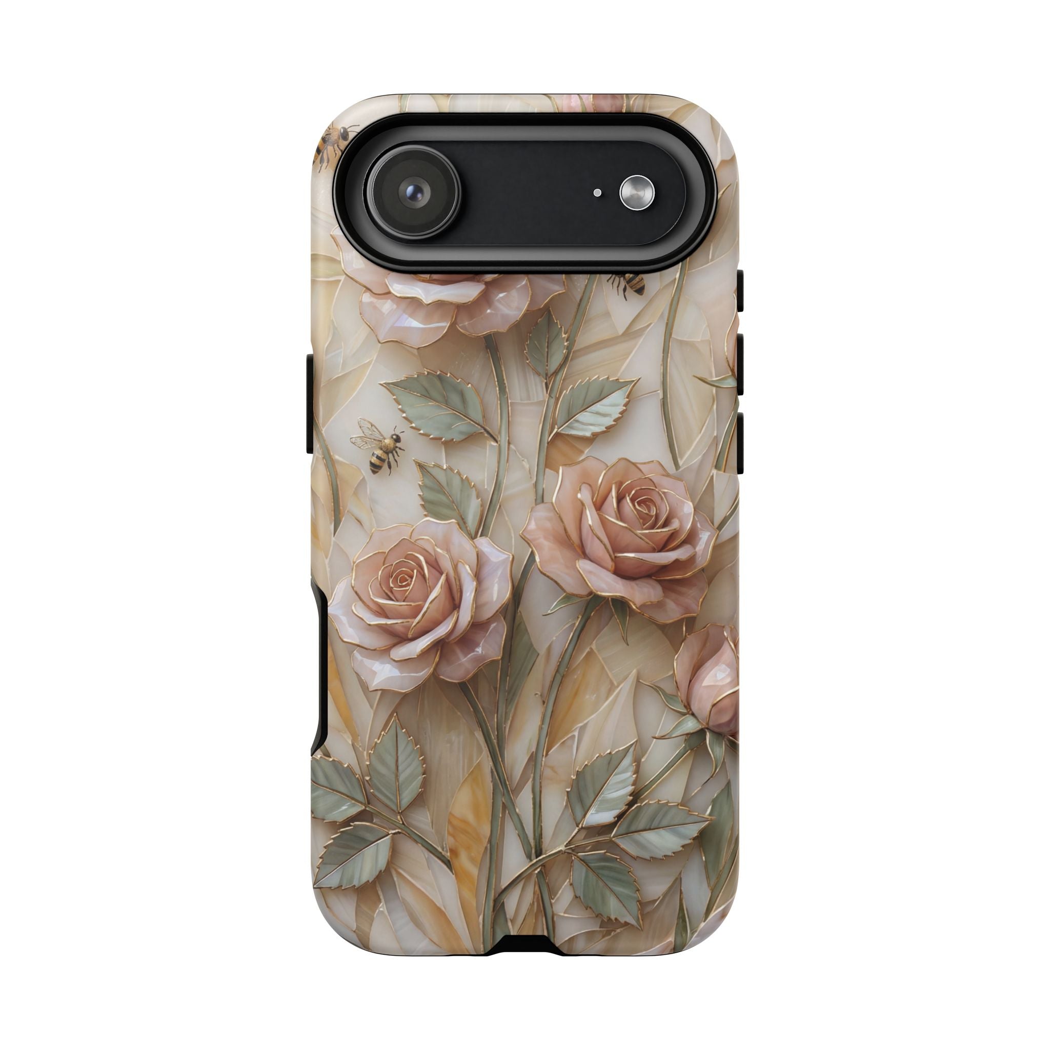 Vintage Blush Rose Floral Tough iPhone Protective Cover