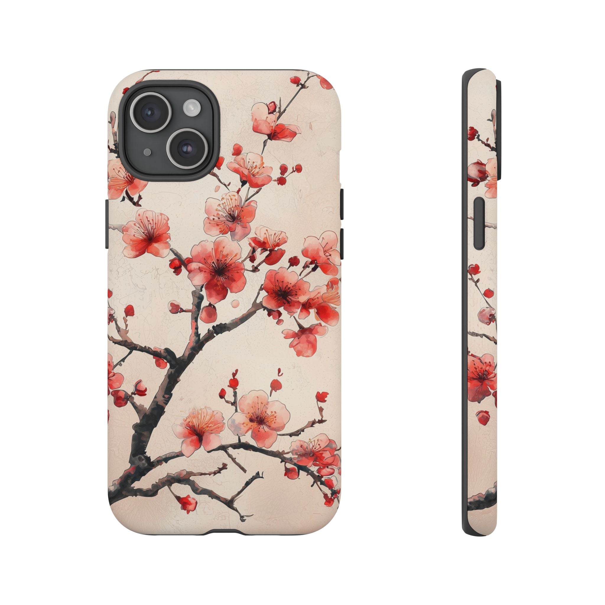 Cherry Blossom iPhone Case | Floral Tough Case with Pink Blossom Branch Design