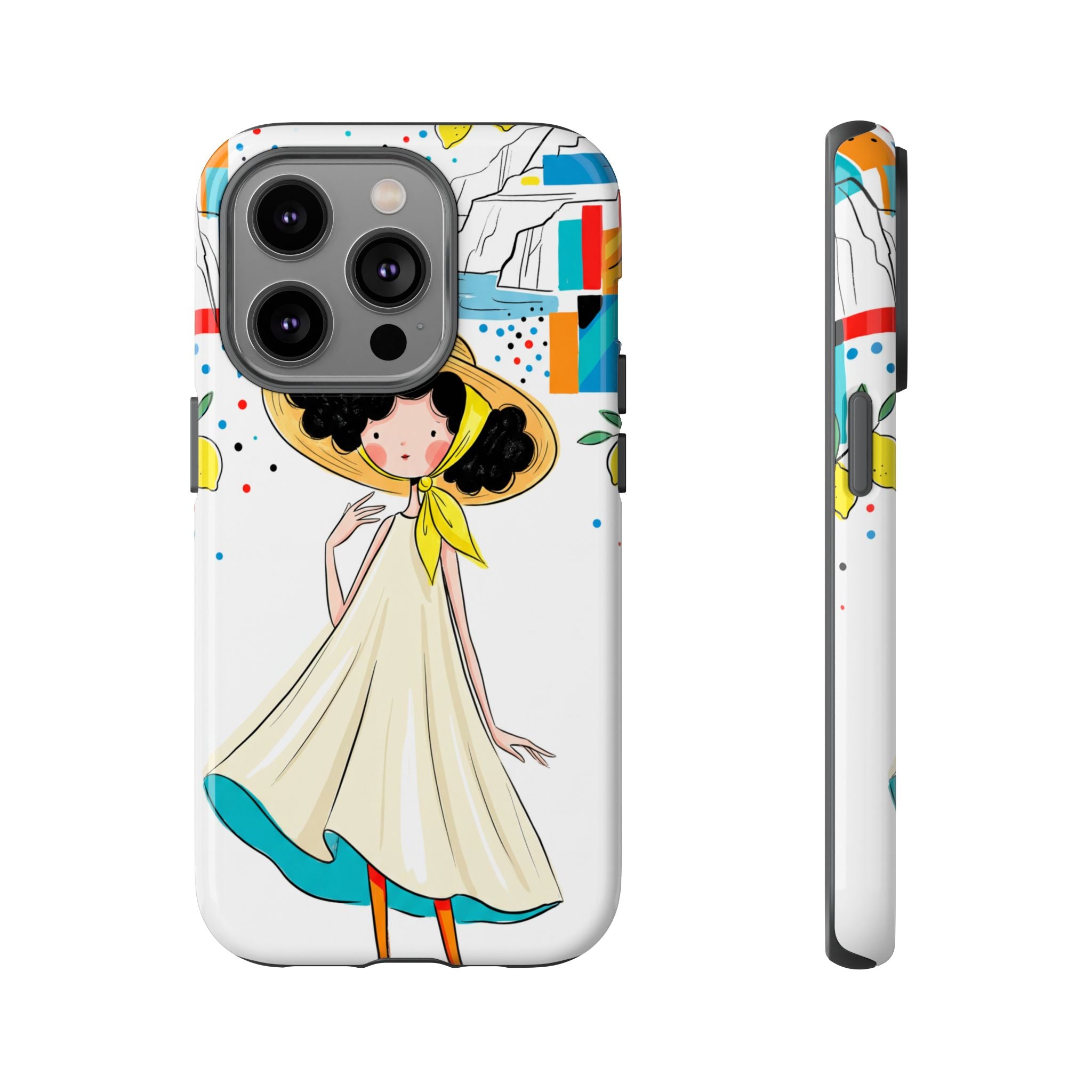 Cute Summer Girl iPhone Case | Whimsical Coastal Illustration Protective Case