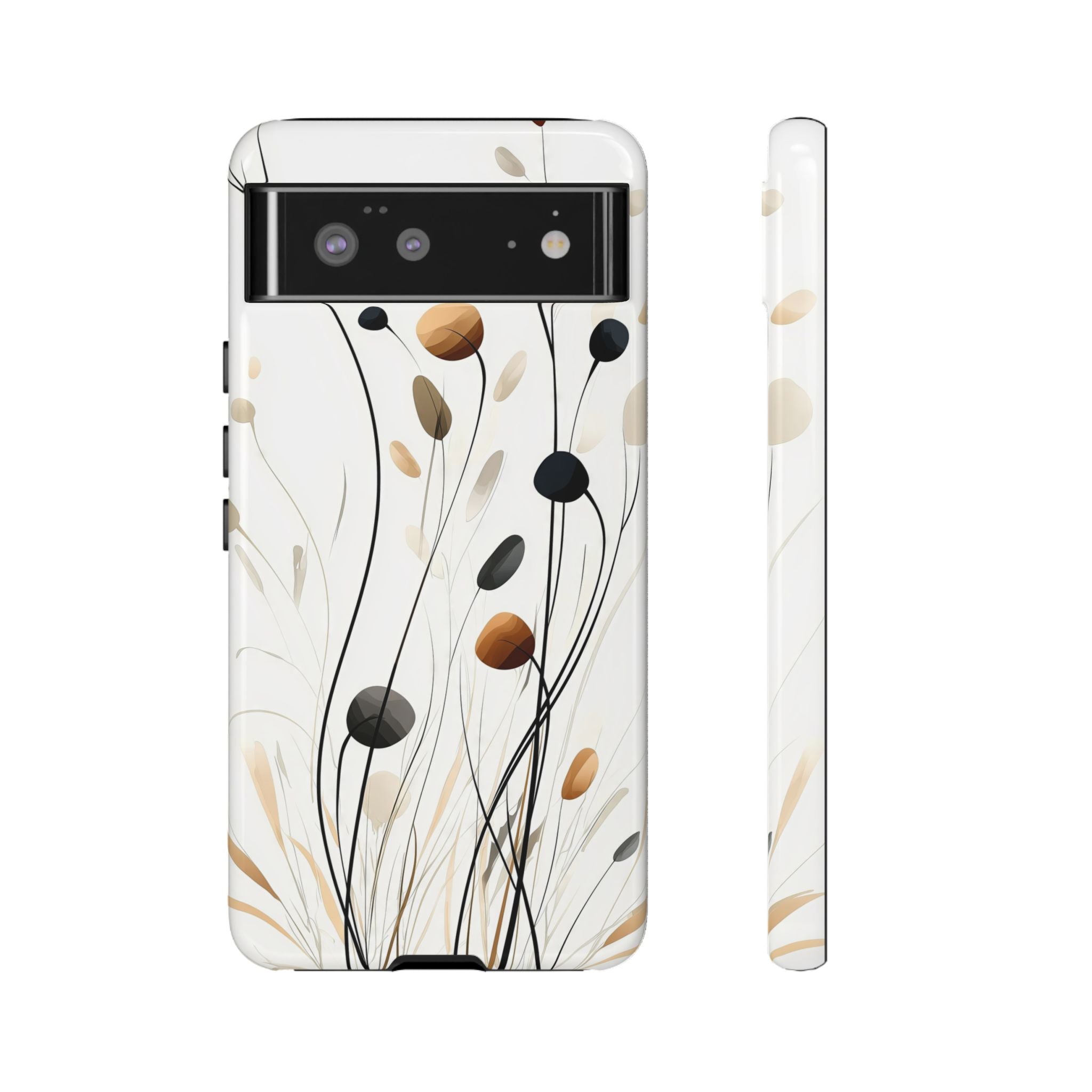 Floral Breeze Tough Google Pixel Case | Minimal Neutral Botanical Design