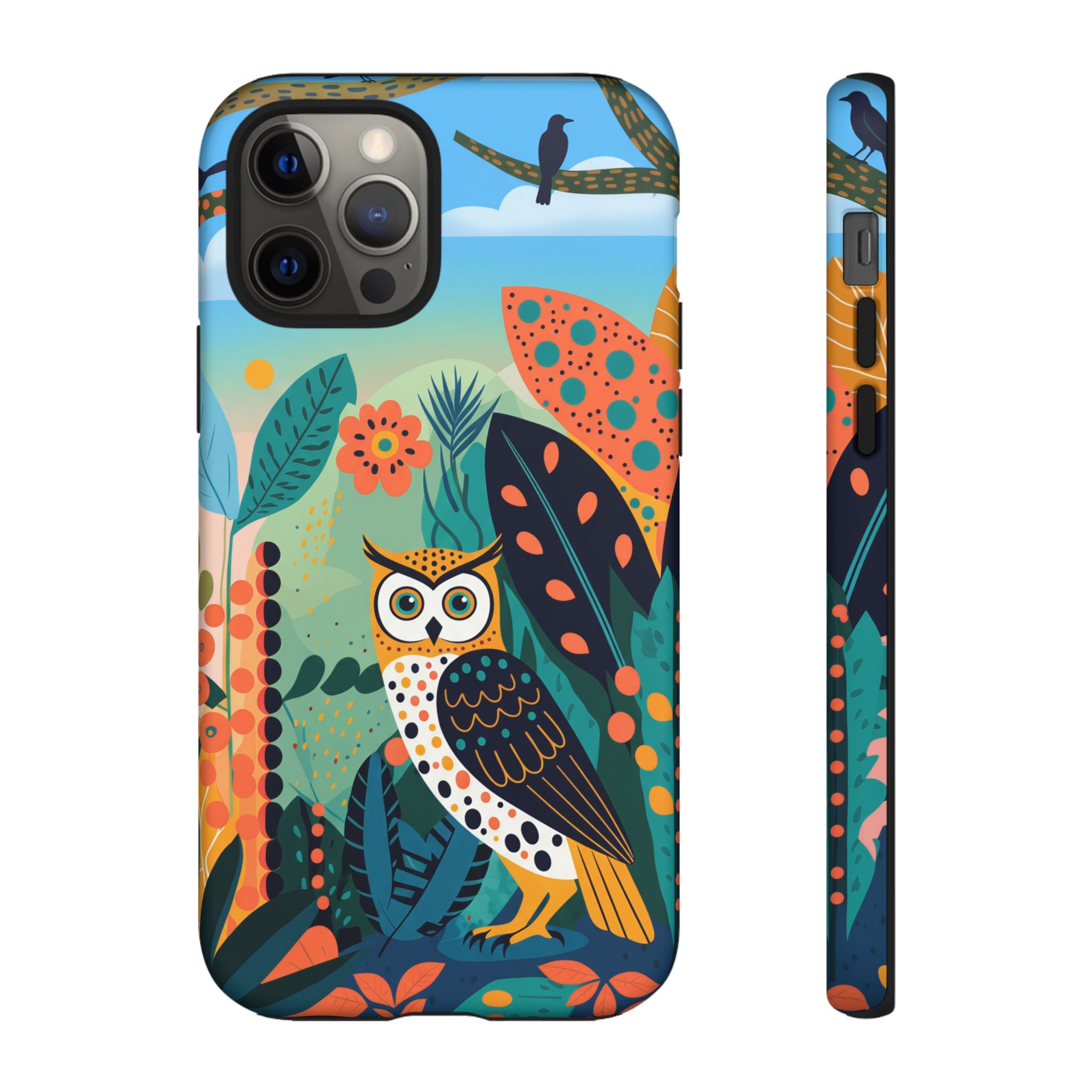 Botanical Forest Colourful Owl iPhone Case