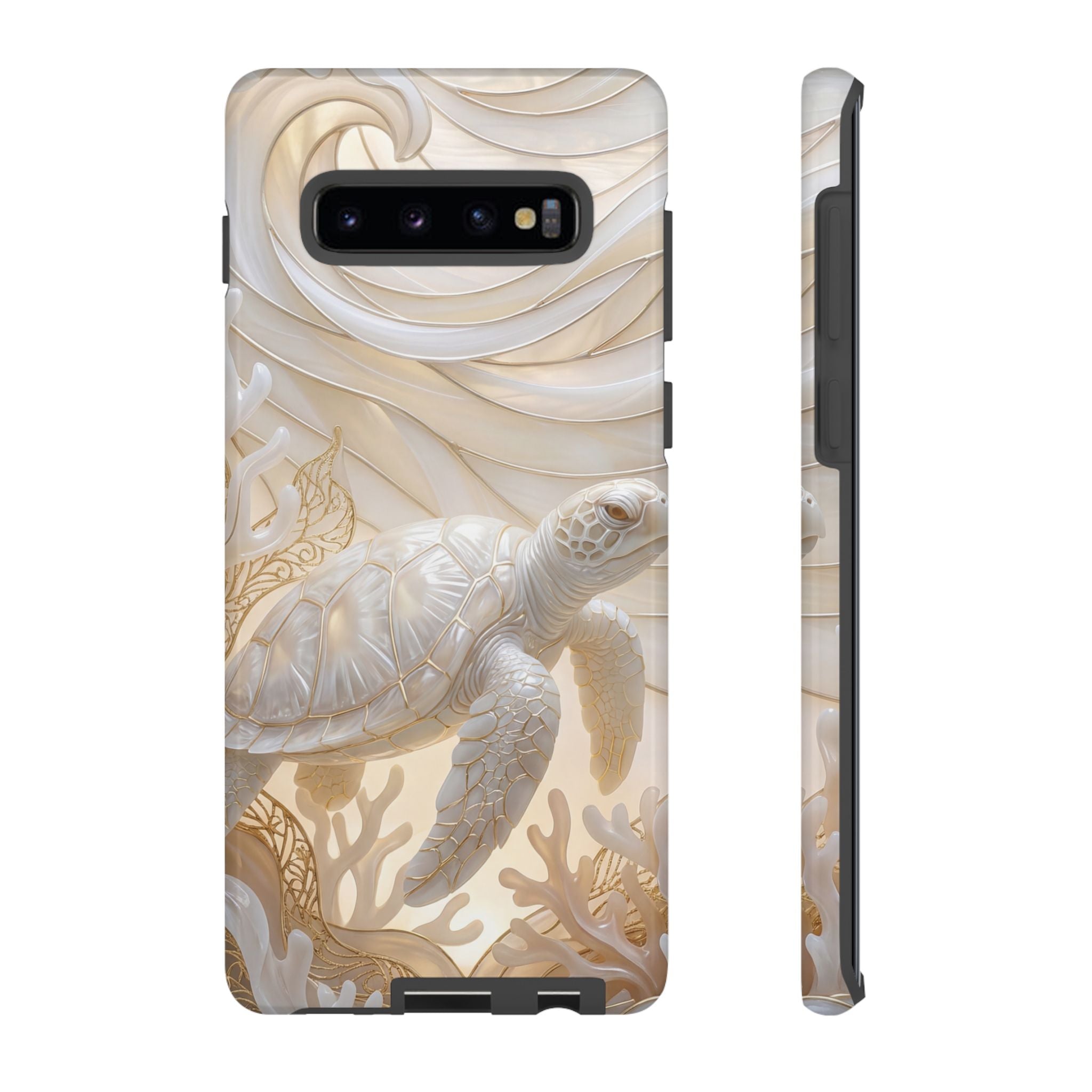 Sea Turtle Tough Samsung Galaxy Case — Elegant Nautical Coral Design