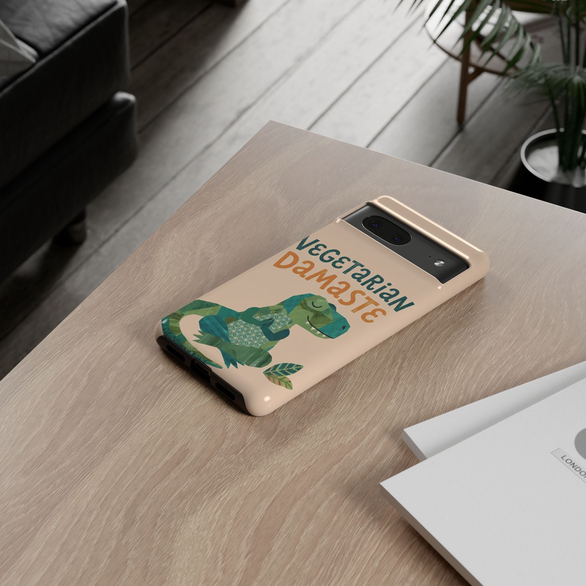 Cute Dinosaur Tough Google Pixel Phone Case | Whimsical Meditating Dino Cover