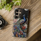 Peacock Moon Tough Samsung Galaxy Phone Case | Elegant Floral Phone Case