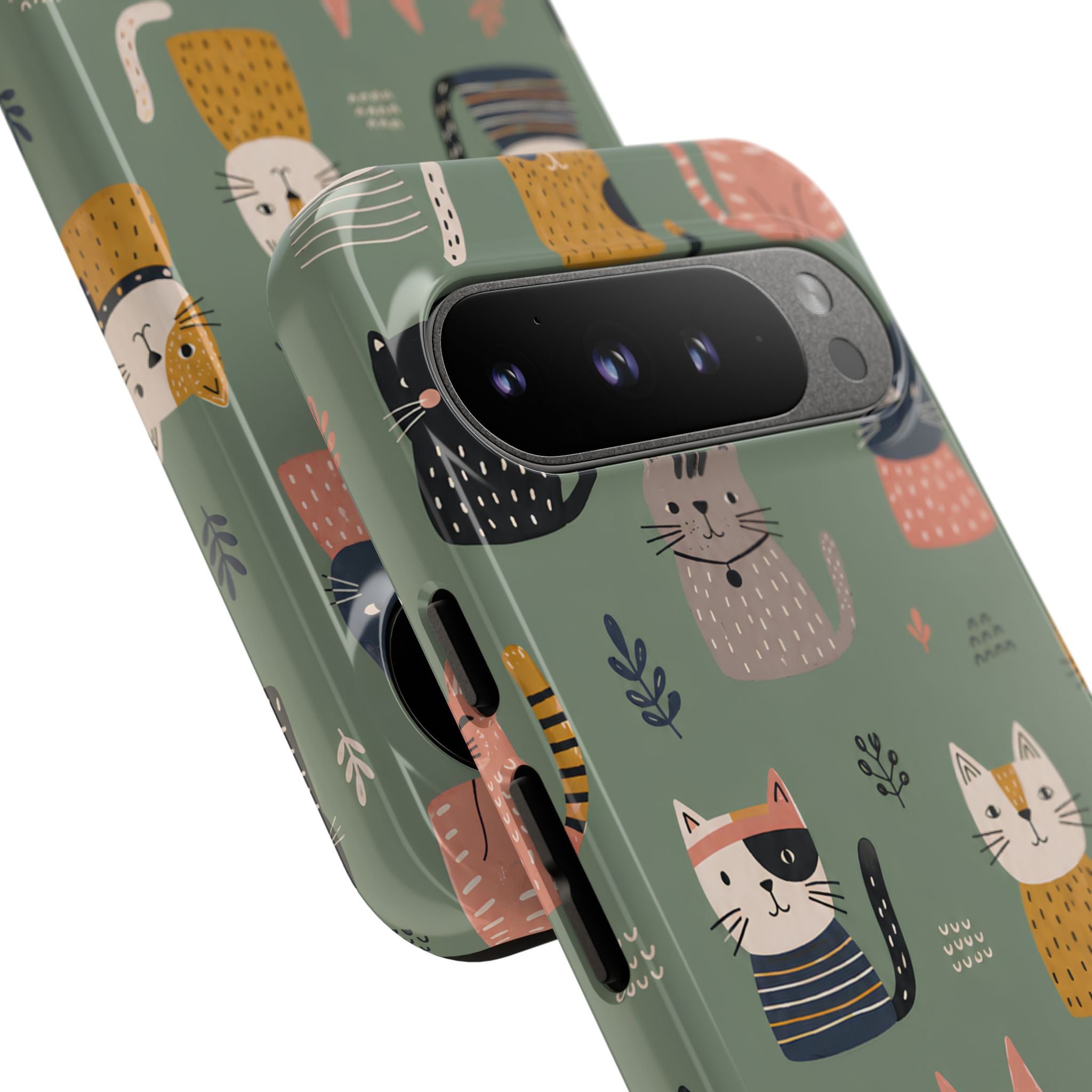 Cute Cat Google Pixel Phone Case | Whimsical Cat Pattern Cover