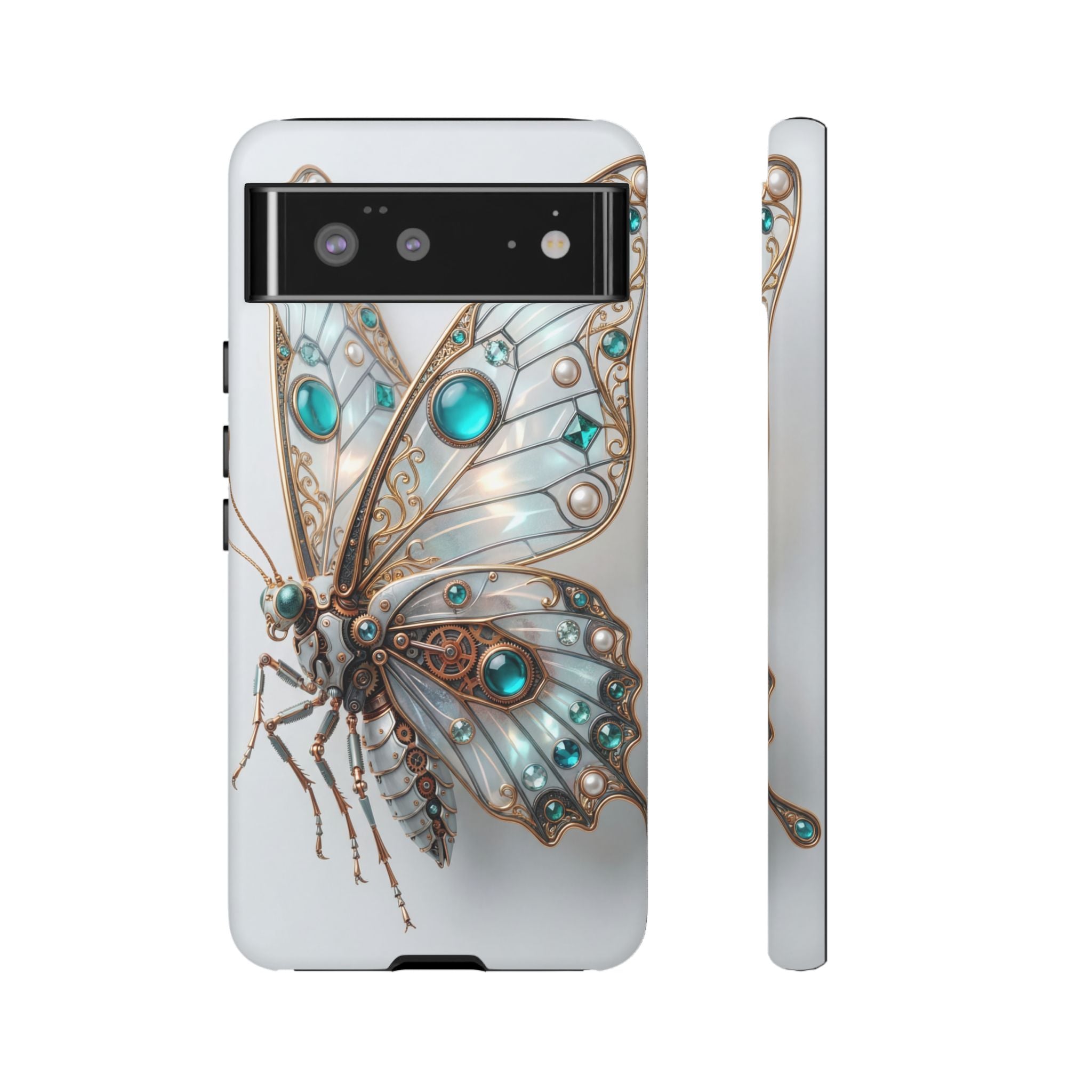 Butterfly Gem Phone Case — Steampunk Teal Jewel Google Galaxy Case