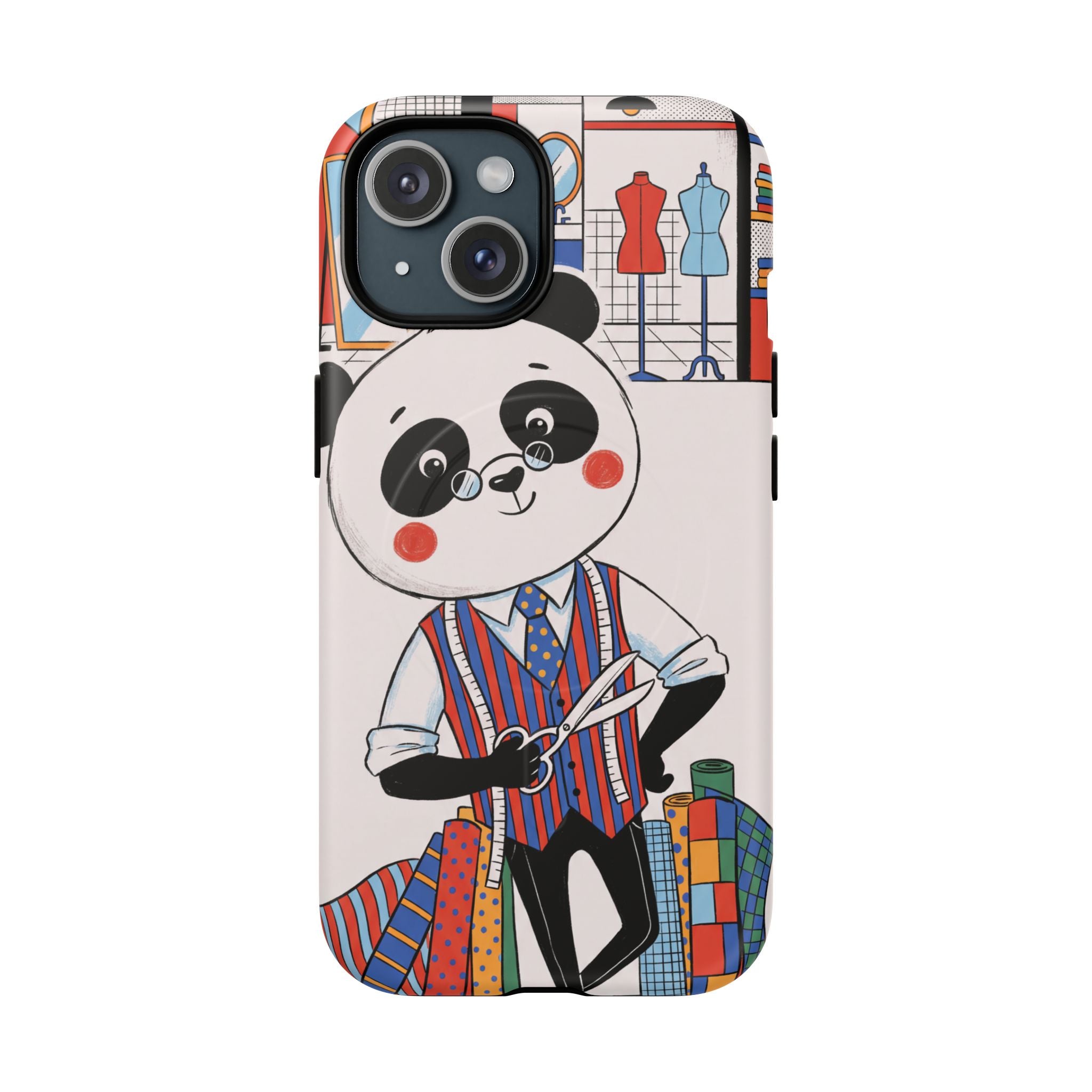 Panda Tailor MagSafe iPhone Case | Cute Seamstress Cartoon