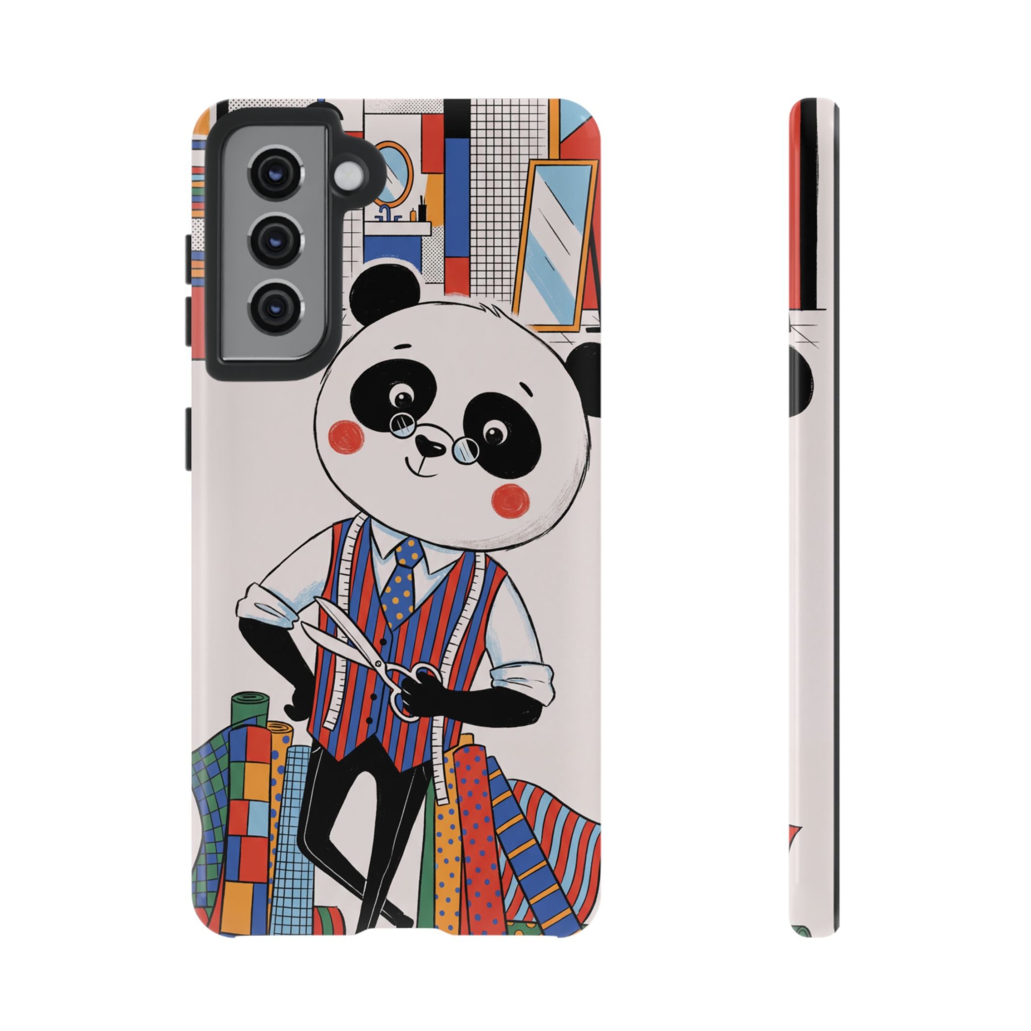 Panda Tailor Samsung Galaxy Phone Case | Cute Seamstress Cartoon