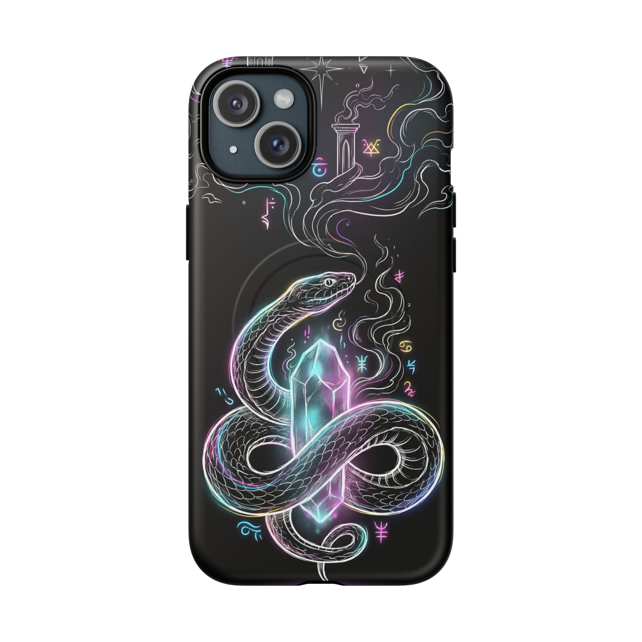 Neon Occult Mystic Snake Crystal MagSafe iPhone Case