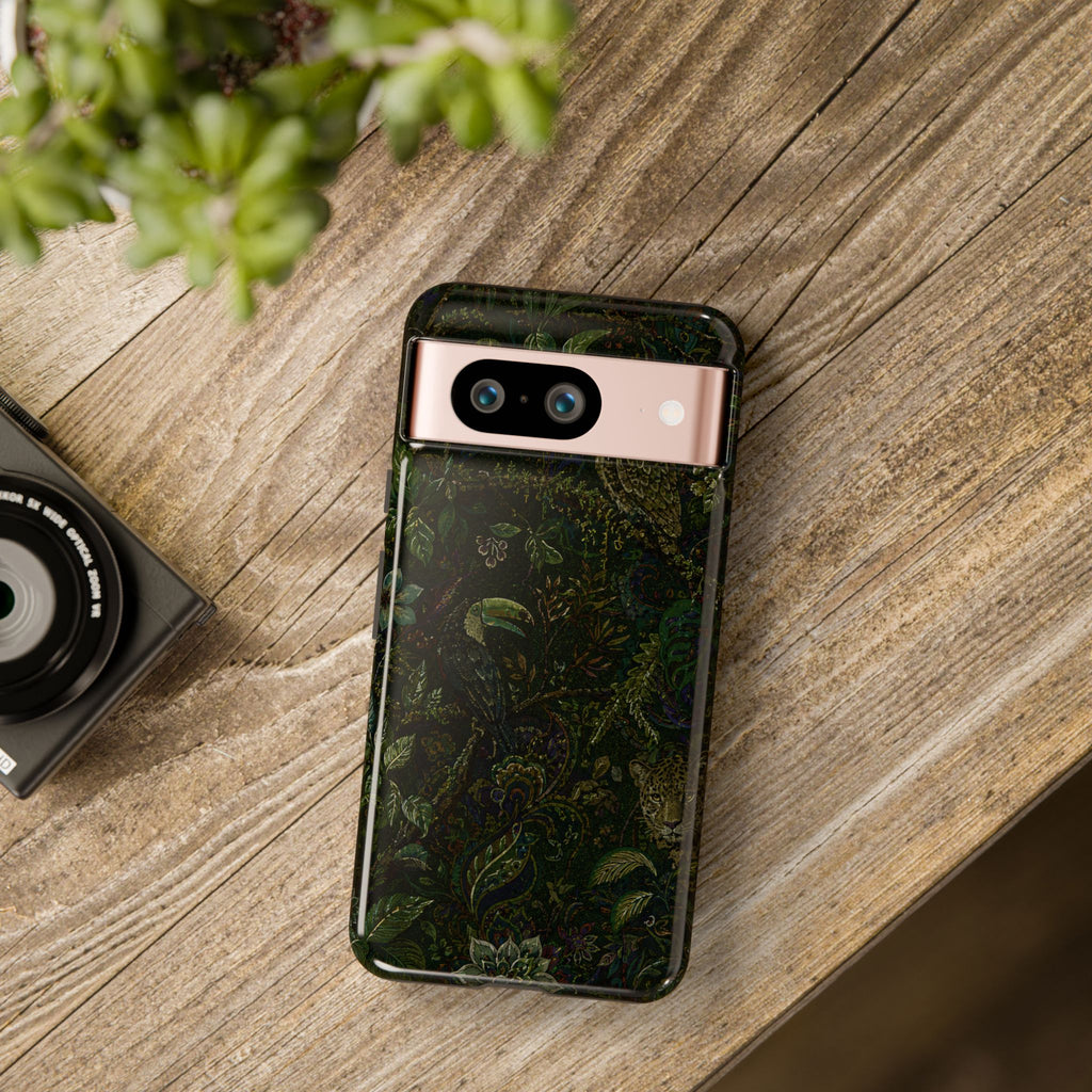 Dark Botanical Tough Google Pixel Phone Case | Moody Forest Owl Cover