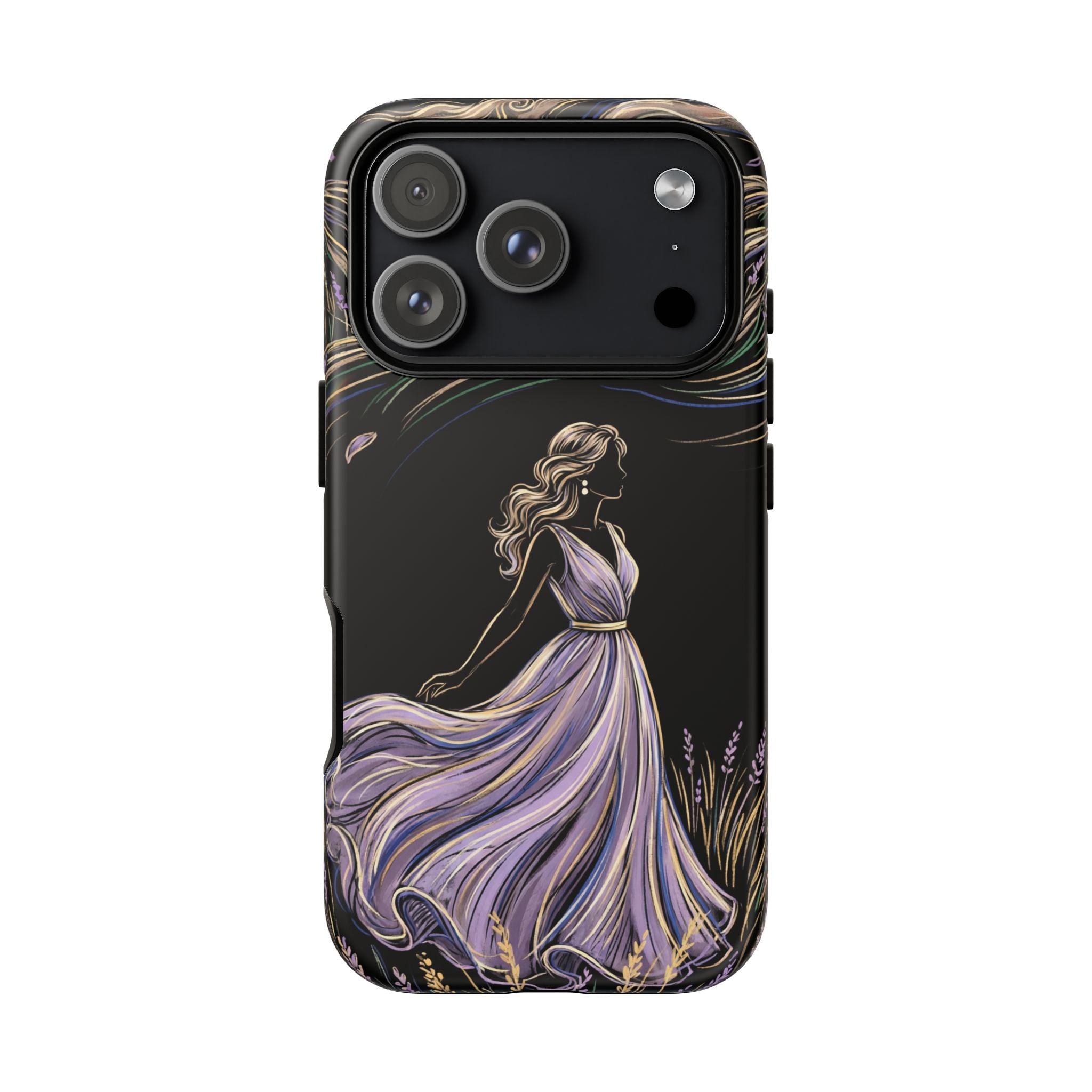 Lavender Breeze iPhone Case | Elegant Dancing Woman Floral Protection