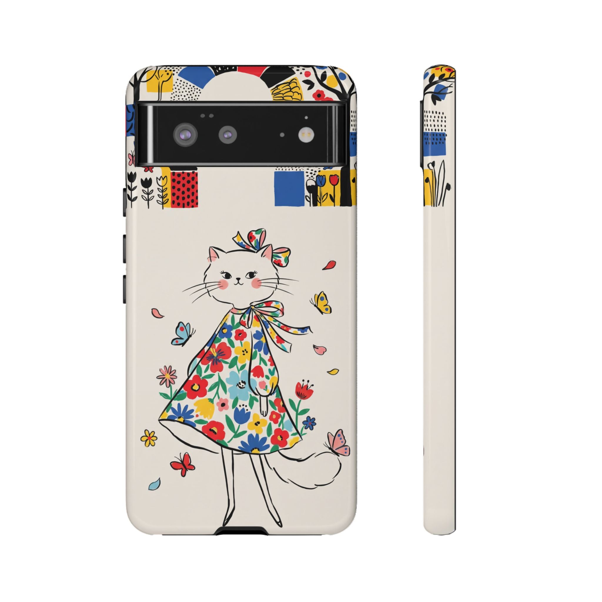 Floral Kitty Google Pixel Phone Case | Cute Cat