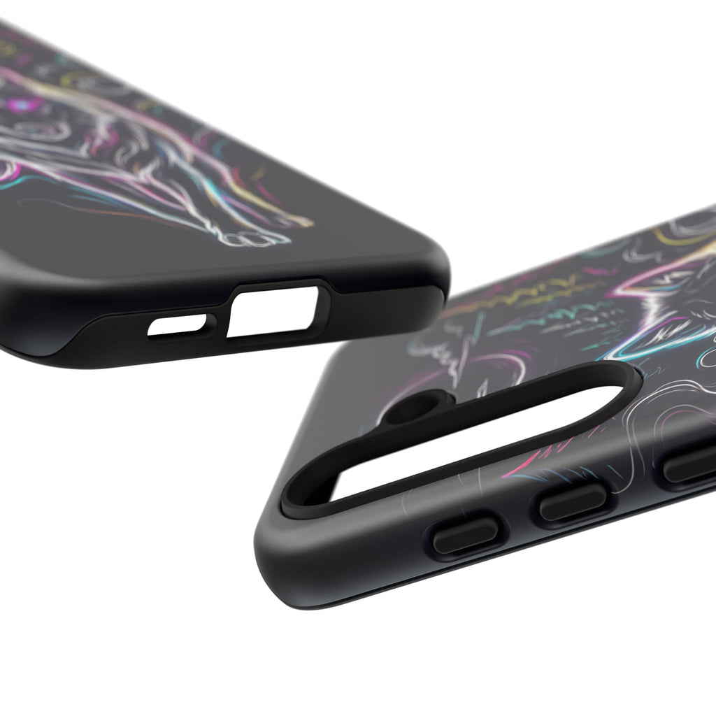 Neon Wolf Samsung Galaxy Phone Case | Mystic Glow Protective Tough Case