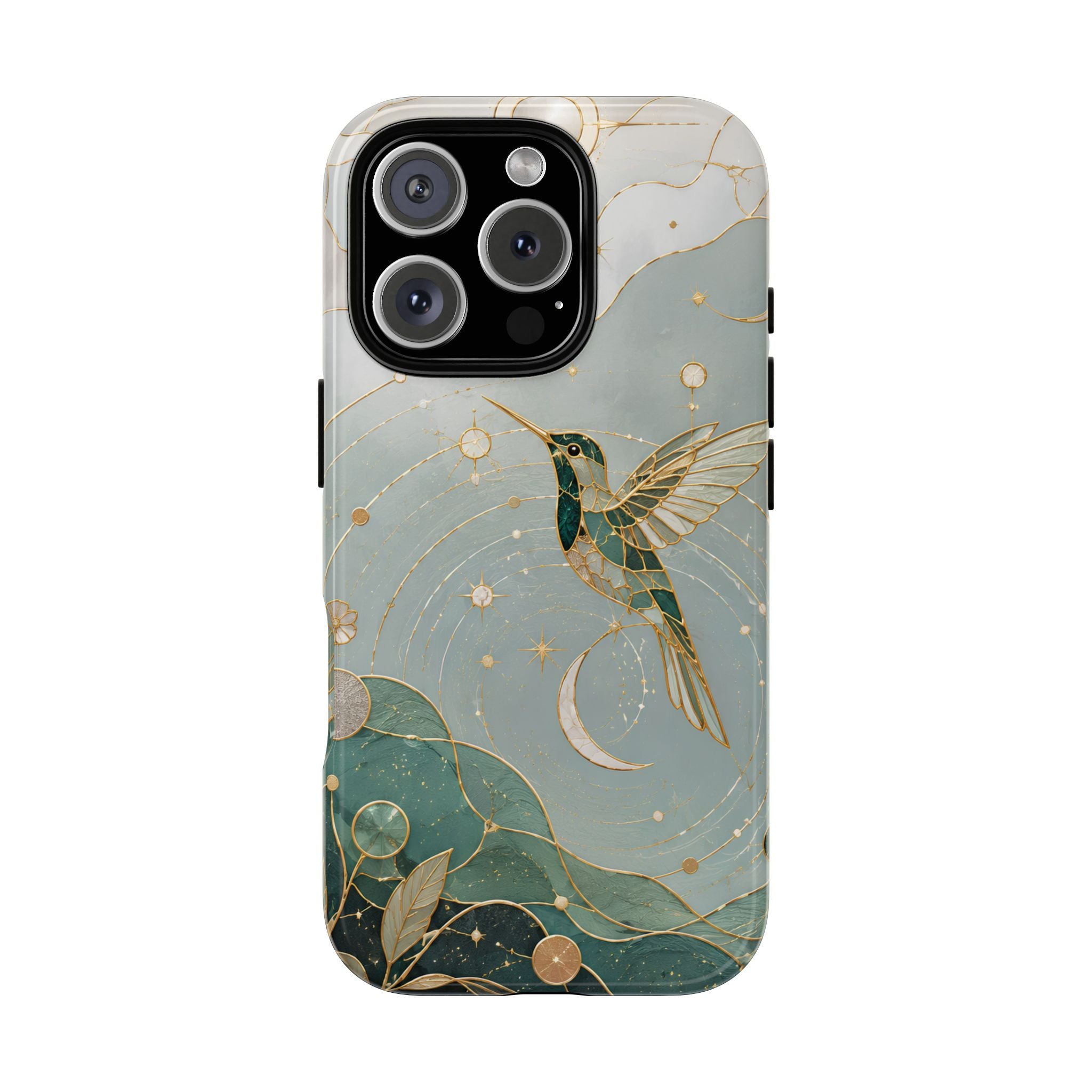 Celestial Hummingbird iPhone Case | Moon & Bird iPhone Case