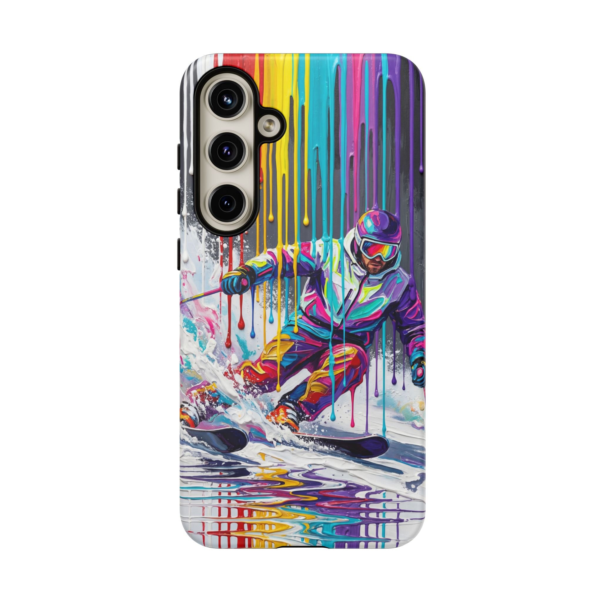 Colourful Skiing Drip Art Tough Samsung Galaxy Phone Case