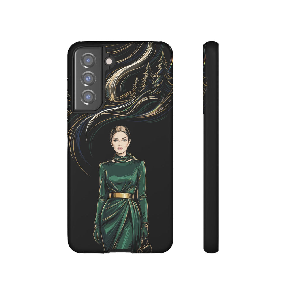 Elegante custodia per telefono Samsung Galaxy con donna della foresta