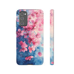 Floral Cherry Blossom Samsung Galaxy Case | Pink Blue Watercolour