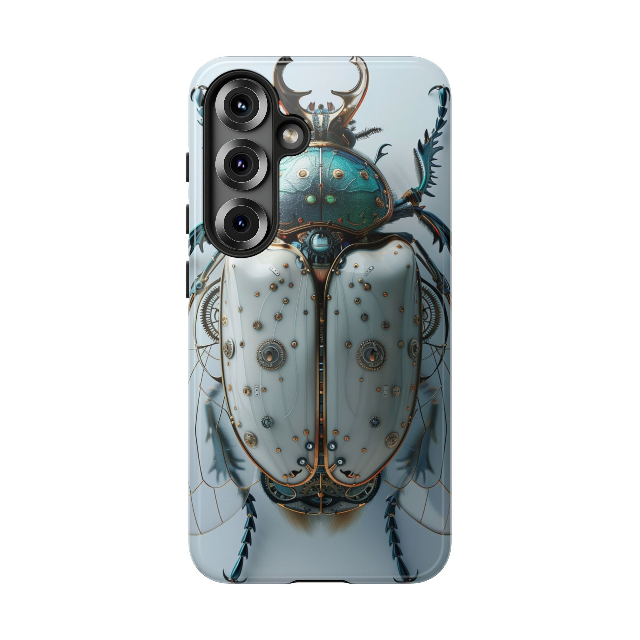 Steampunk White Beetle Protective Tough Samsung Galaxy Case