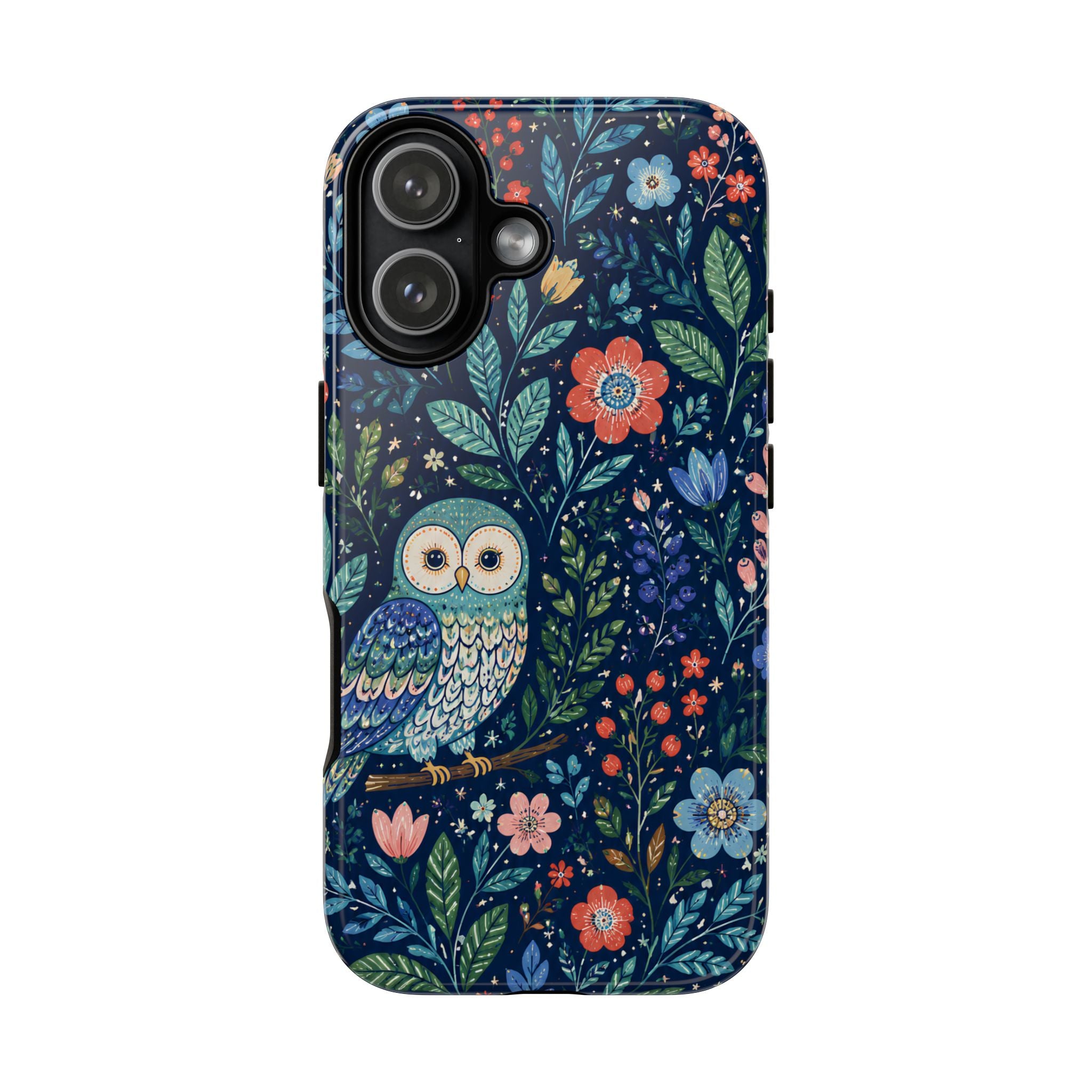 Owl Floral iPhone Case | Navy Botanical Protective iPhone Cover