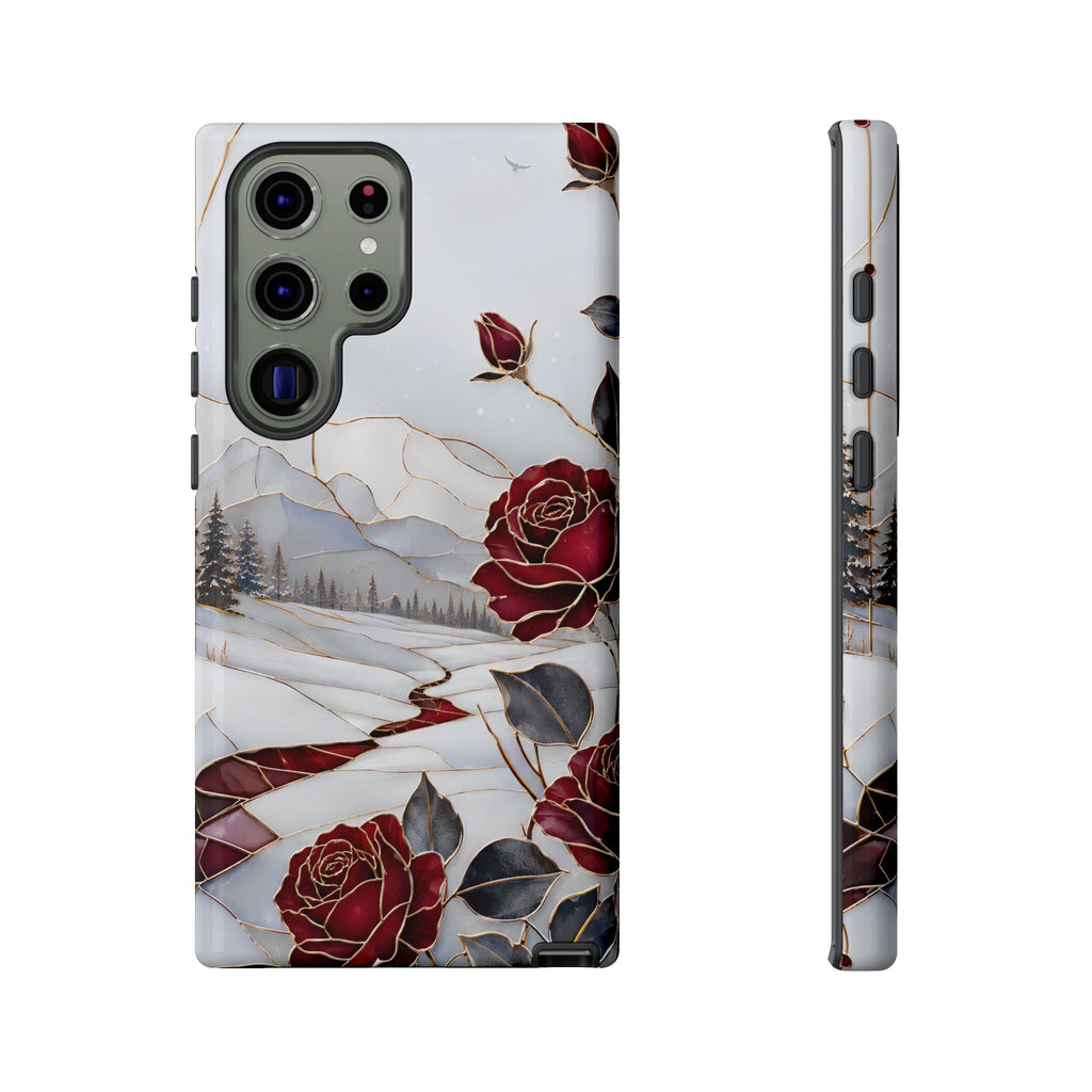 Winter Rose Samsung Galaxy Phone Case | Red Floral Phone Case