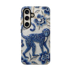 Cover per Samsung Galaxy Scimmia Zodiaco Cinese | Custodia protettiva Arte Porcellana Blu e Bianca | Regalo Anno della Scimmia