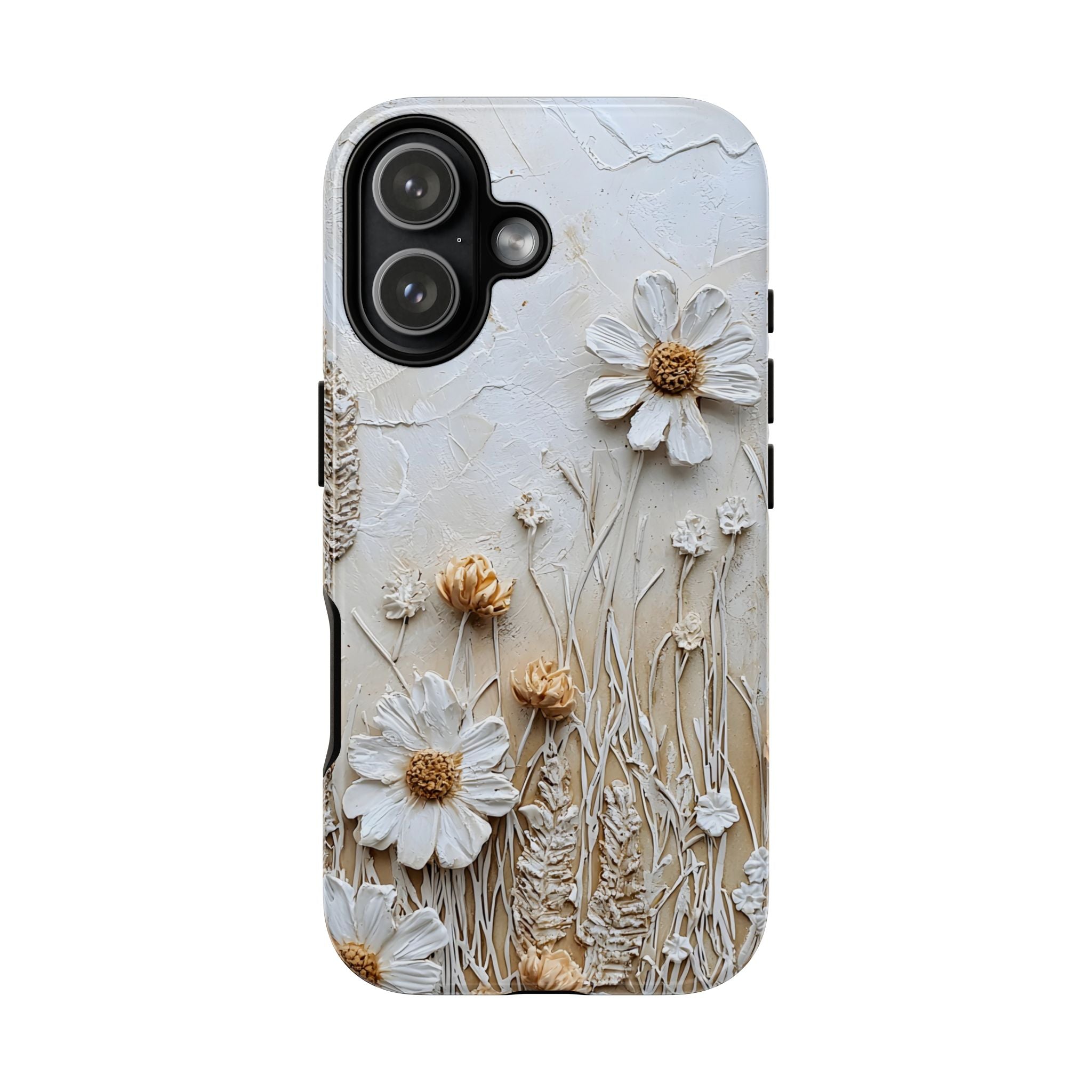 Textured Daisy Art Floral Relief iPhone Case