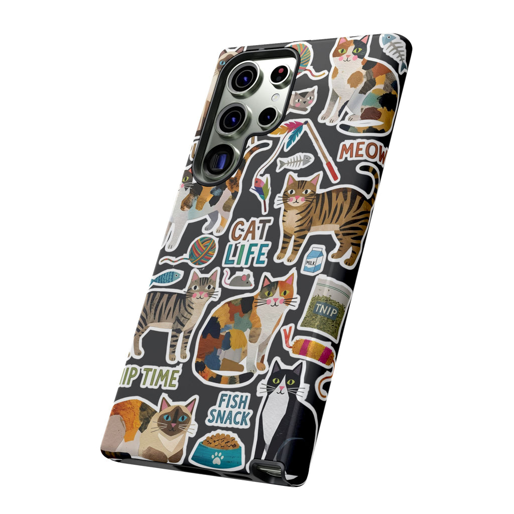 Cute Cats Sticker Tough Samsung Galaxy Phone Case