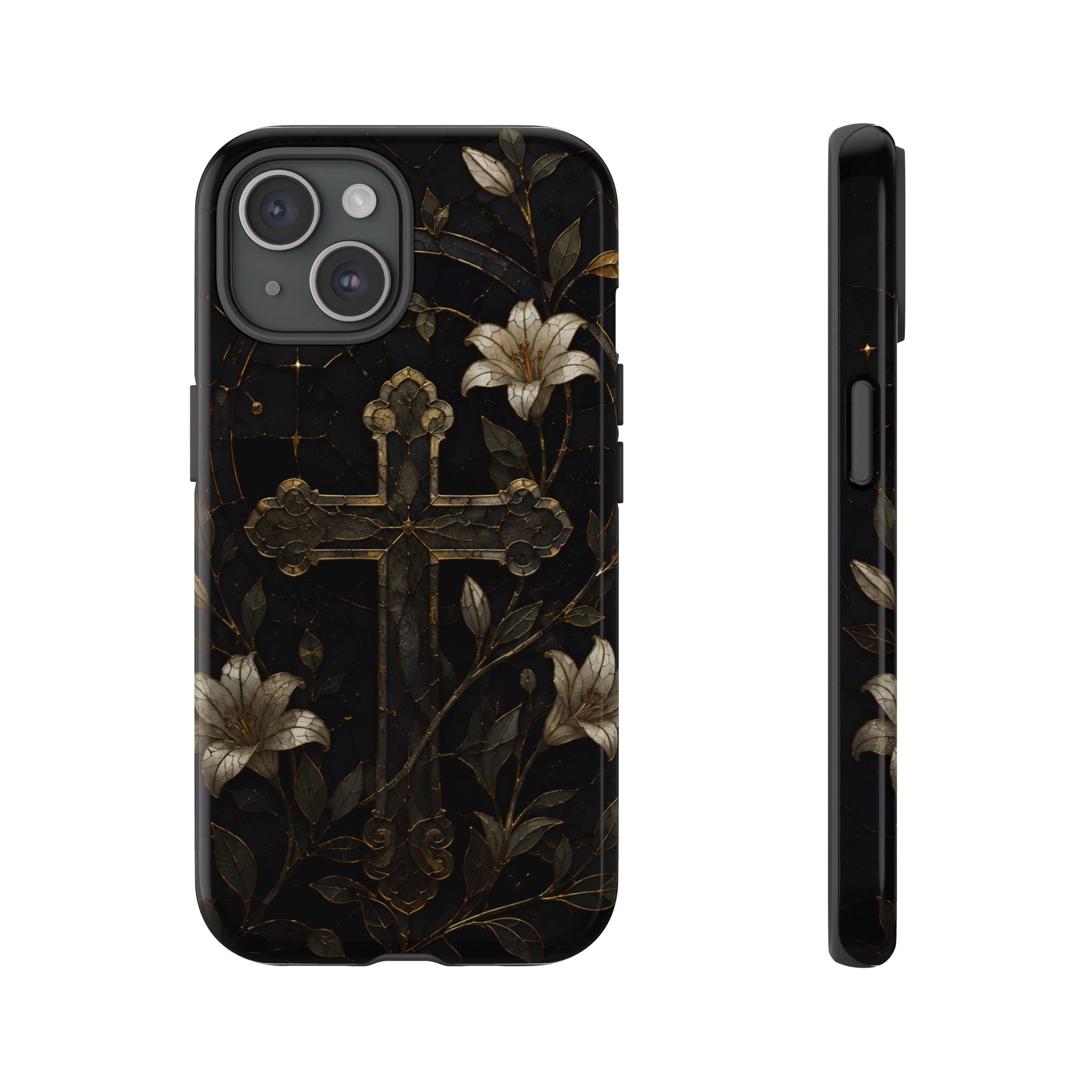 Gothic Cross Lily iPhone Case | Christian iPhone Case