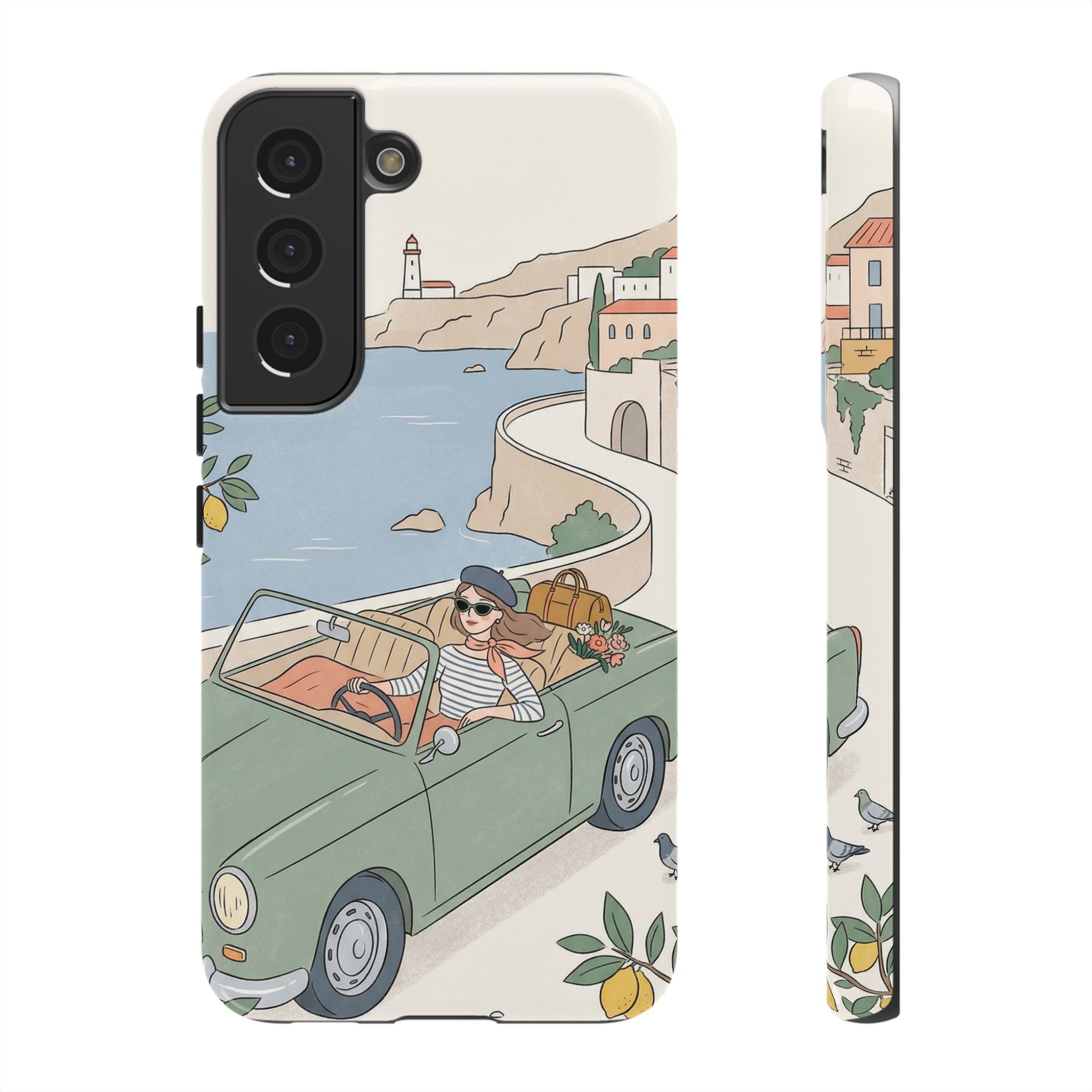 Retro Coastal Road Trip Design Samsung Galaxy Phone Case