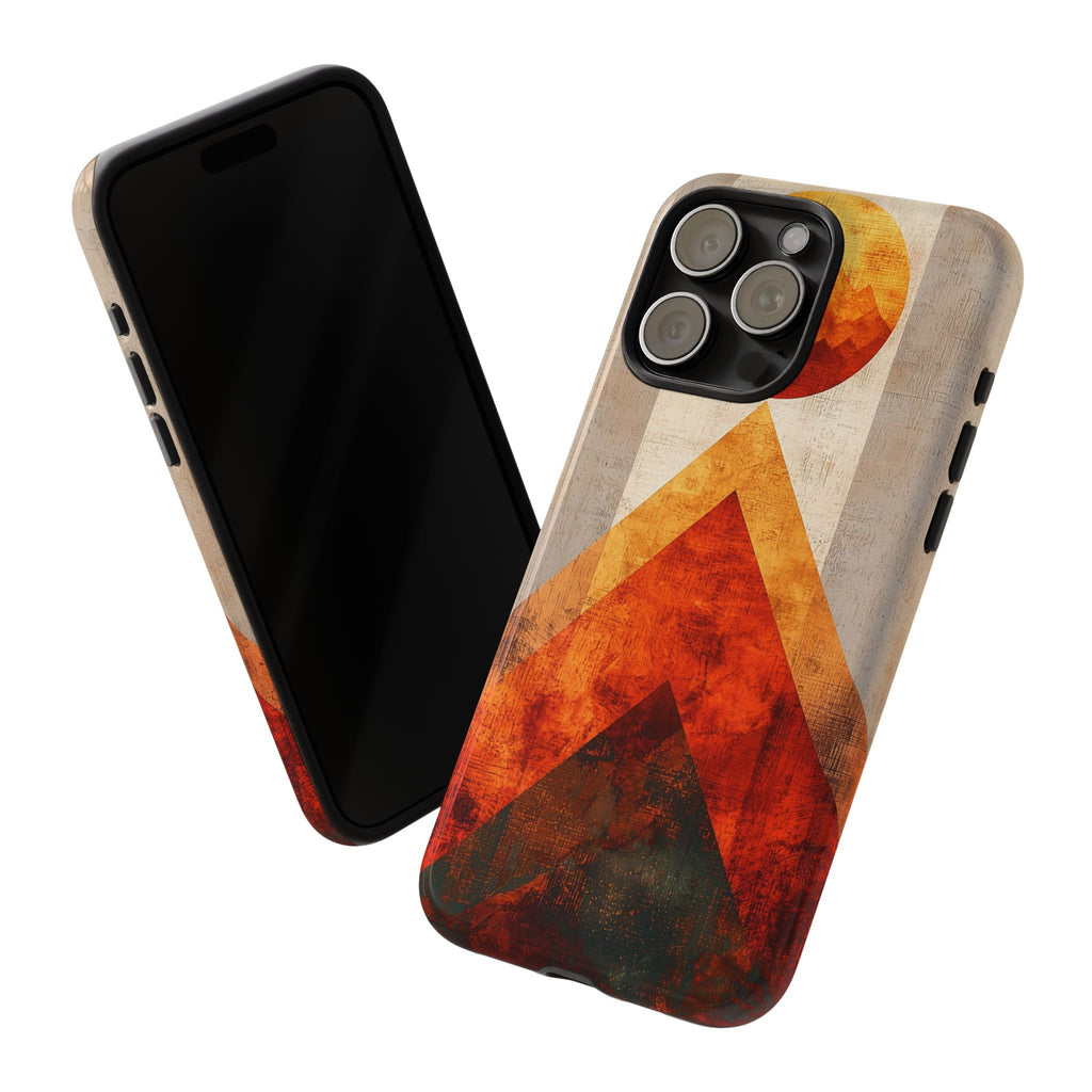 Retro Geometric Sunset iPhone Case