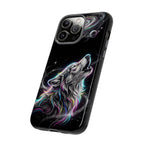 Wolf Galaxy Tough iPhone Case | Colorful Howling Wolf Space Design