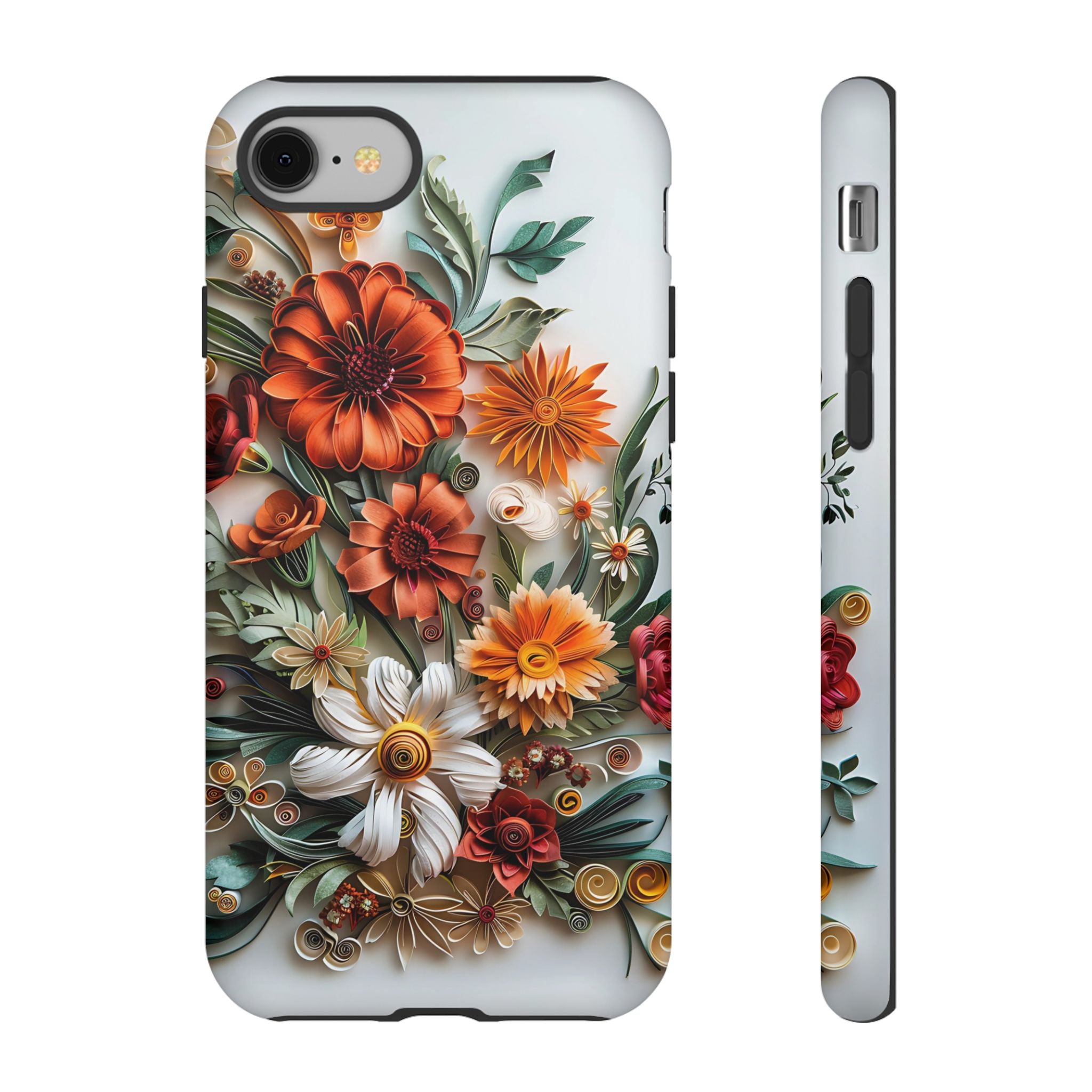 Floral Quilling Tough iPhone Case — Orange Daisy