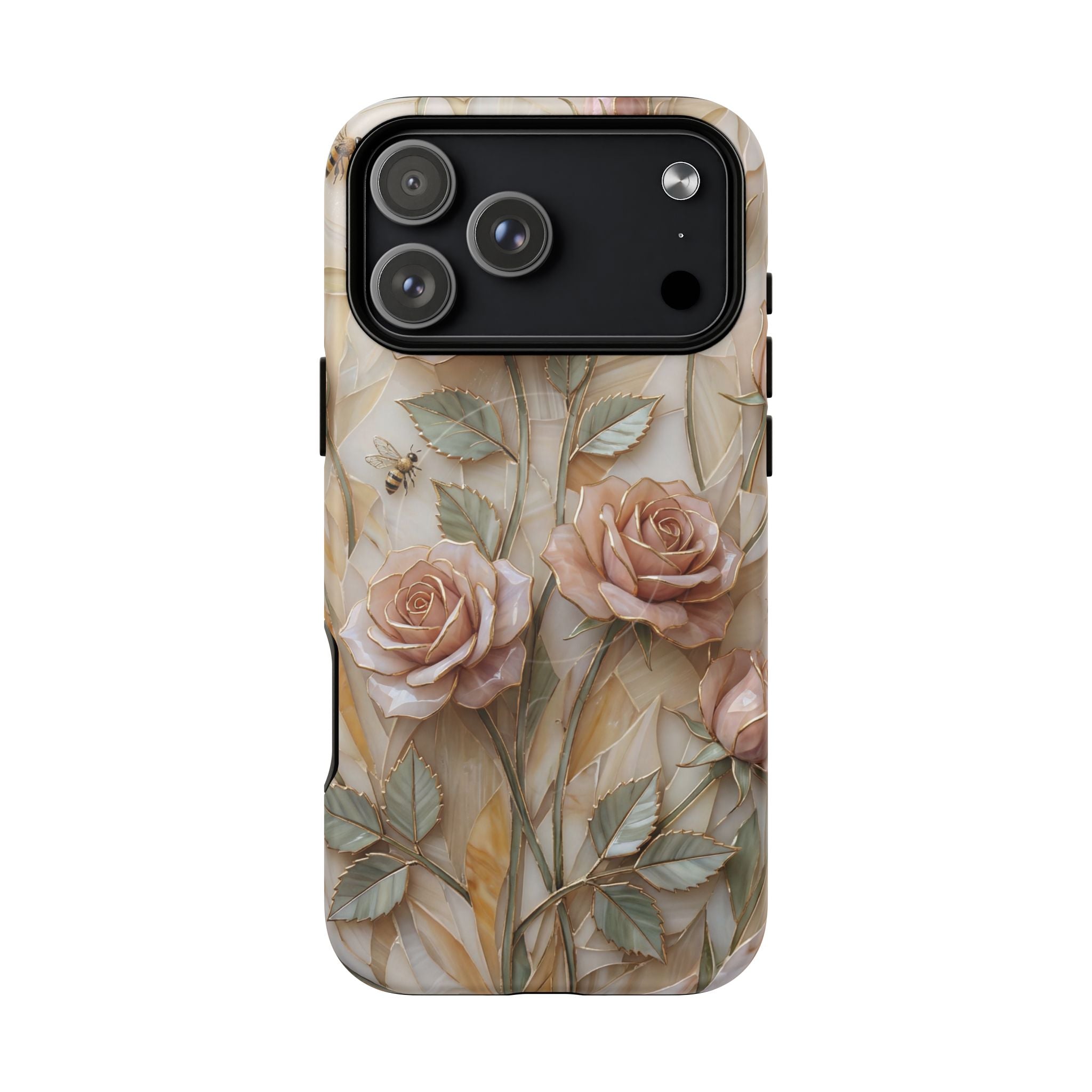 Floral Rose Tough MagSafe iPhone Case — Vintage Blush Protective Cover